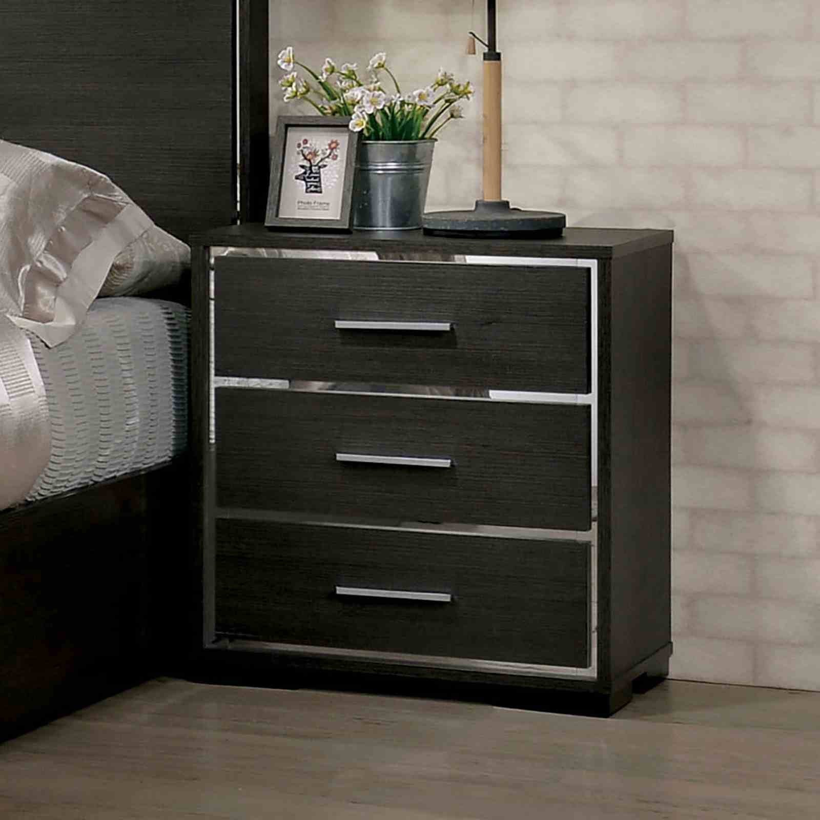 Camryn Nightstand w/ USB, Warm Gray
