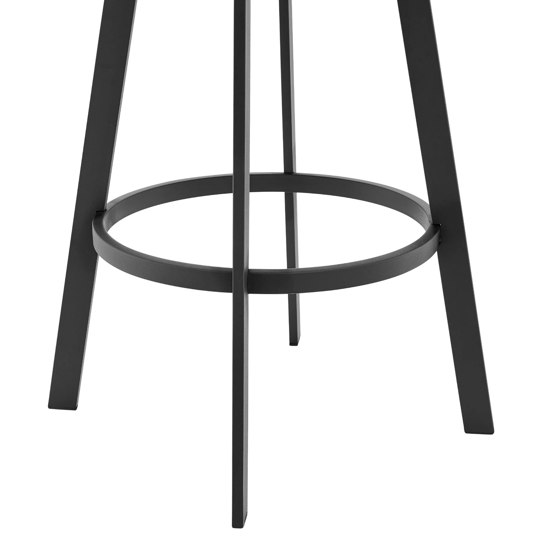 Capri Swivel Modern Black Metal and Slate Gray Faux Leather Bar and Counter Stool - Image 6