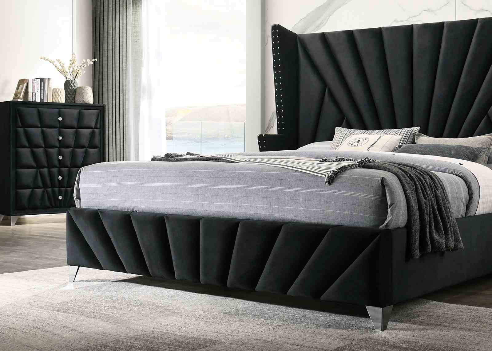Carissa Queen Bed, Black - Image 3