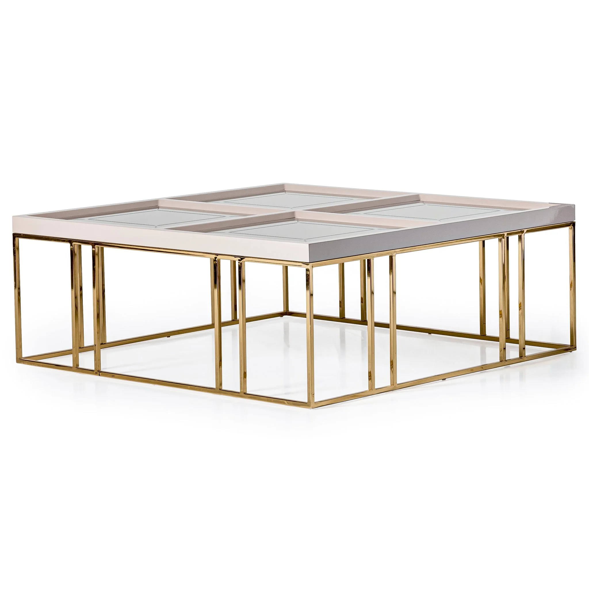 Carmela Cocktail Table - Shimmer Ivory