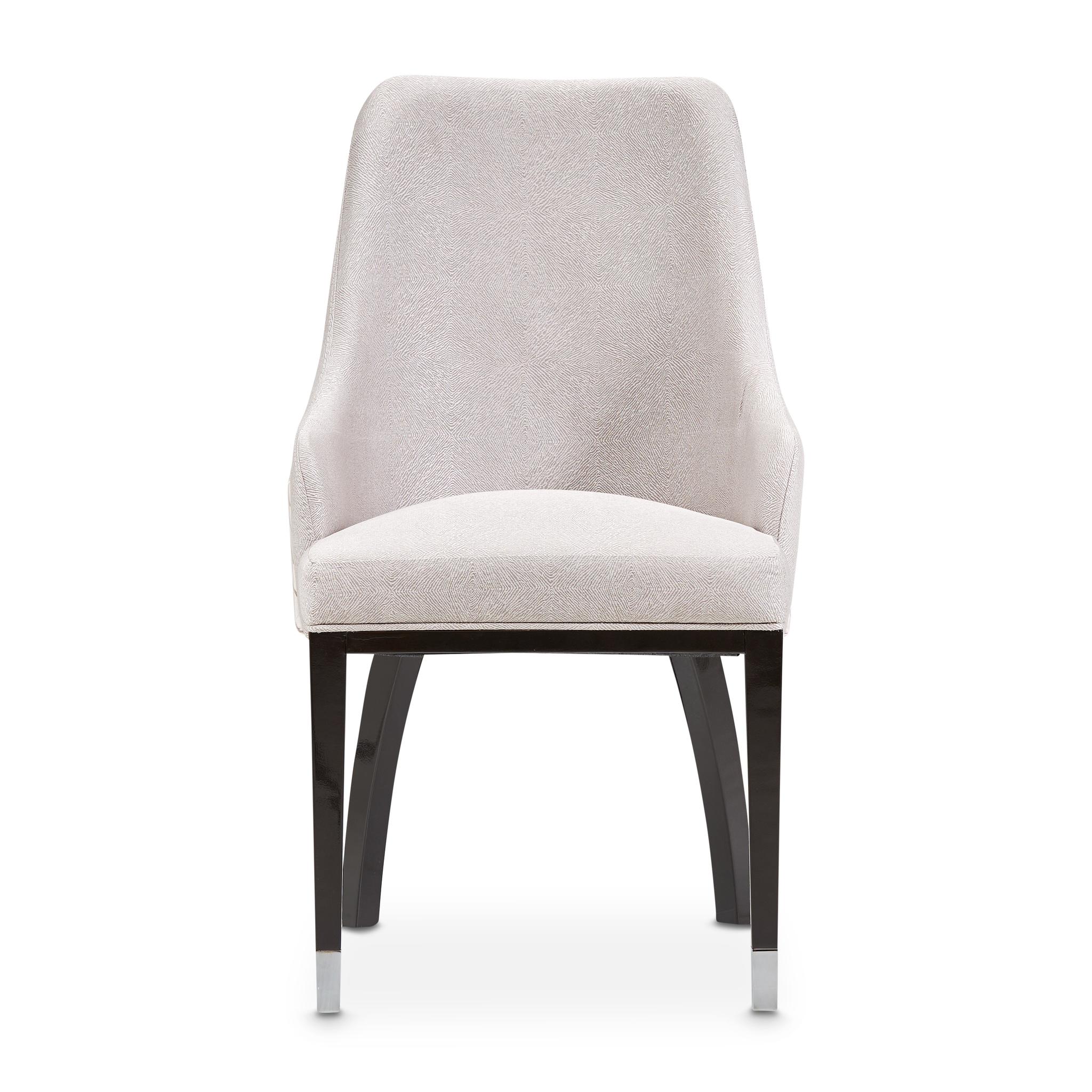 Carmela Dining Arm Chair - Glossy Charcoal Sand