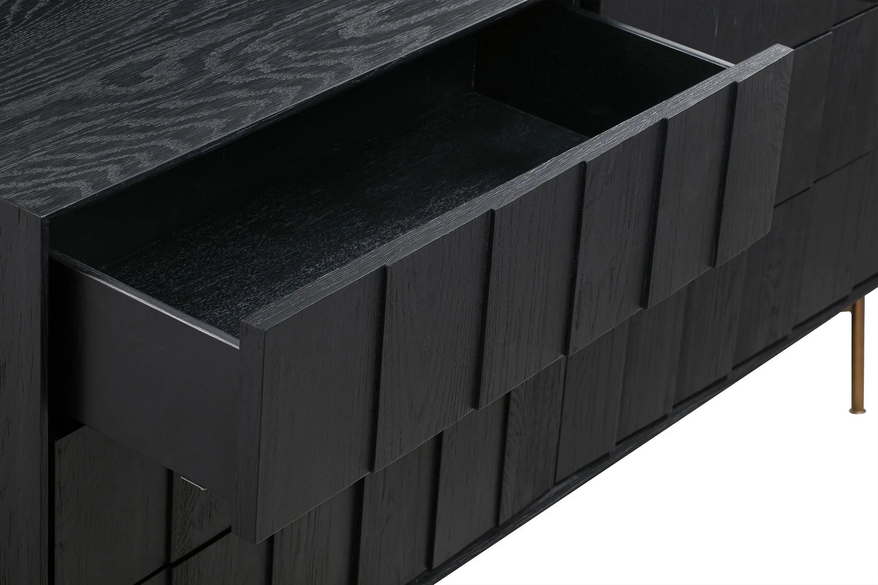 Carnaby Queen 4 Piece Bedroom Set in Black Brushed Oak Wood - Image 9