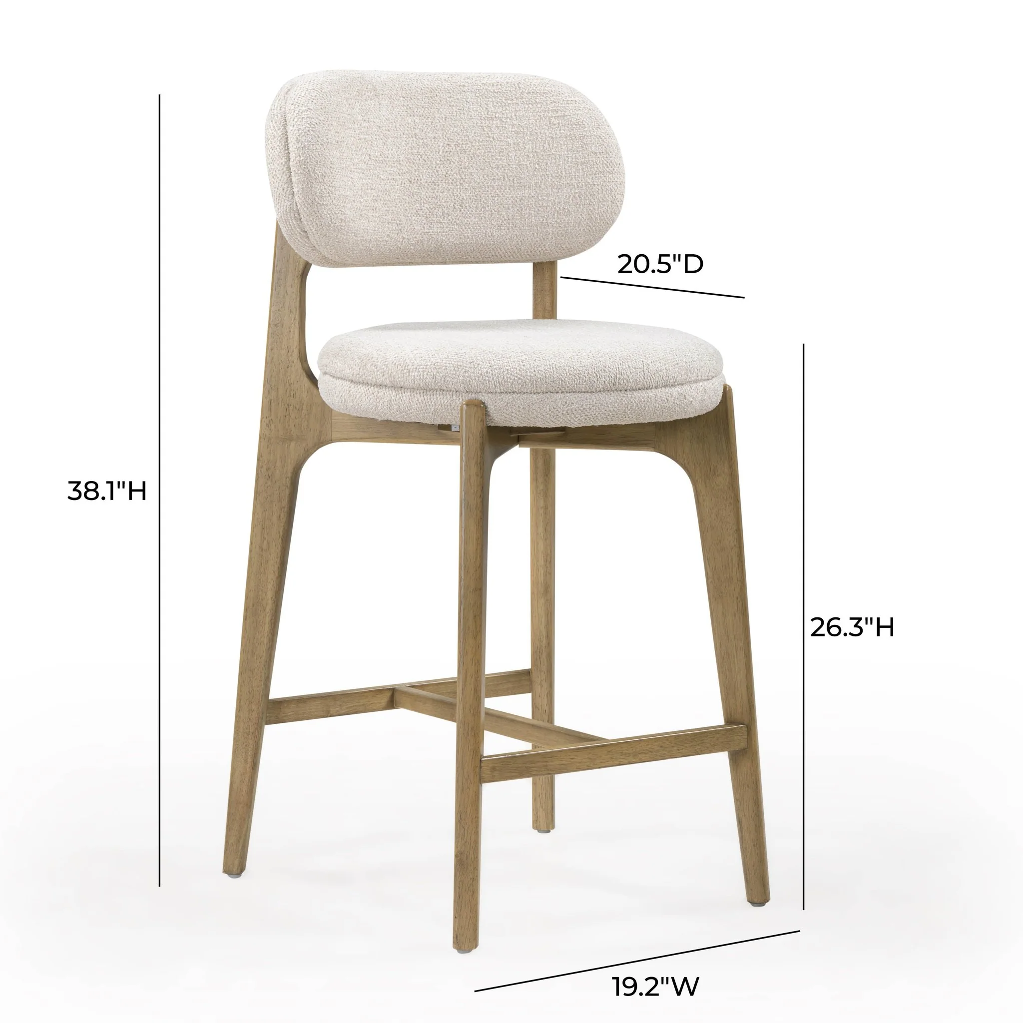 Carnation Cream Performance Fabric Counter Stool - Image 9