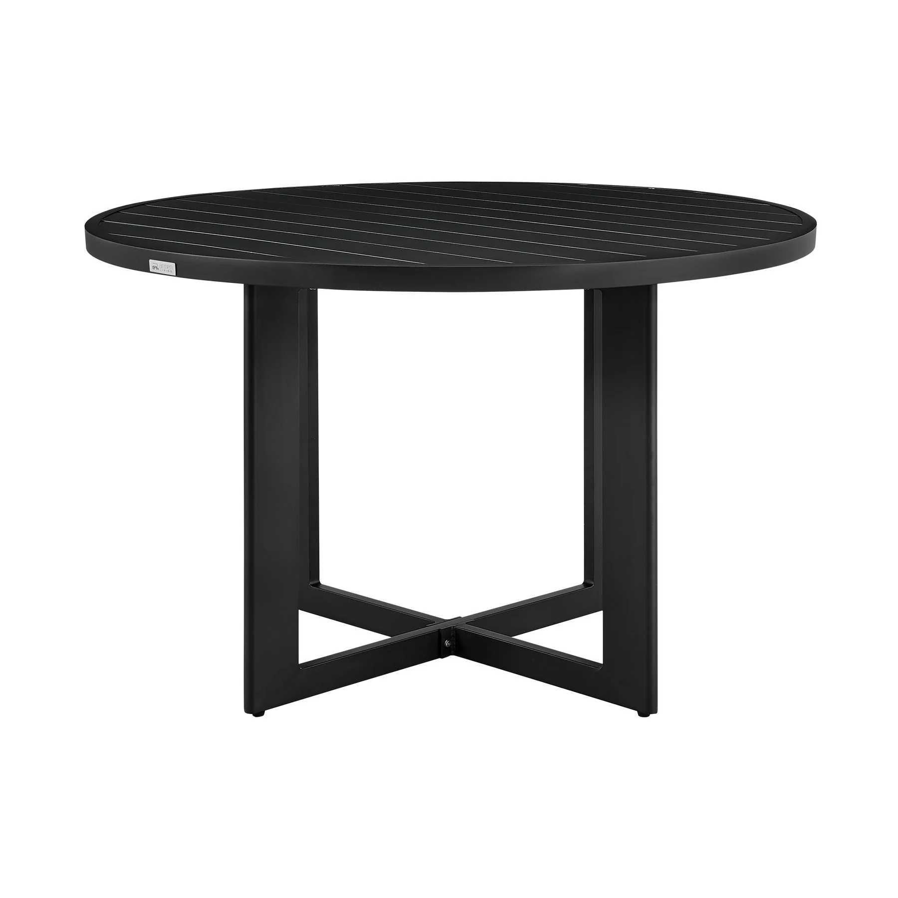 Cayman Outdoor Patio 5-Piece Round Dining Table Set in Aluminum with Gray Cushions - Image 5