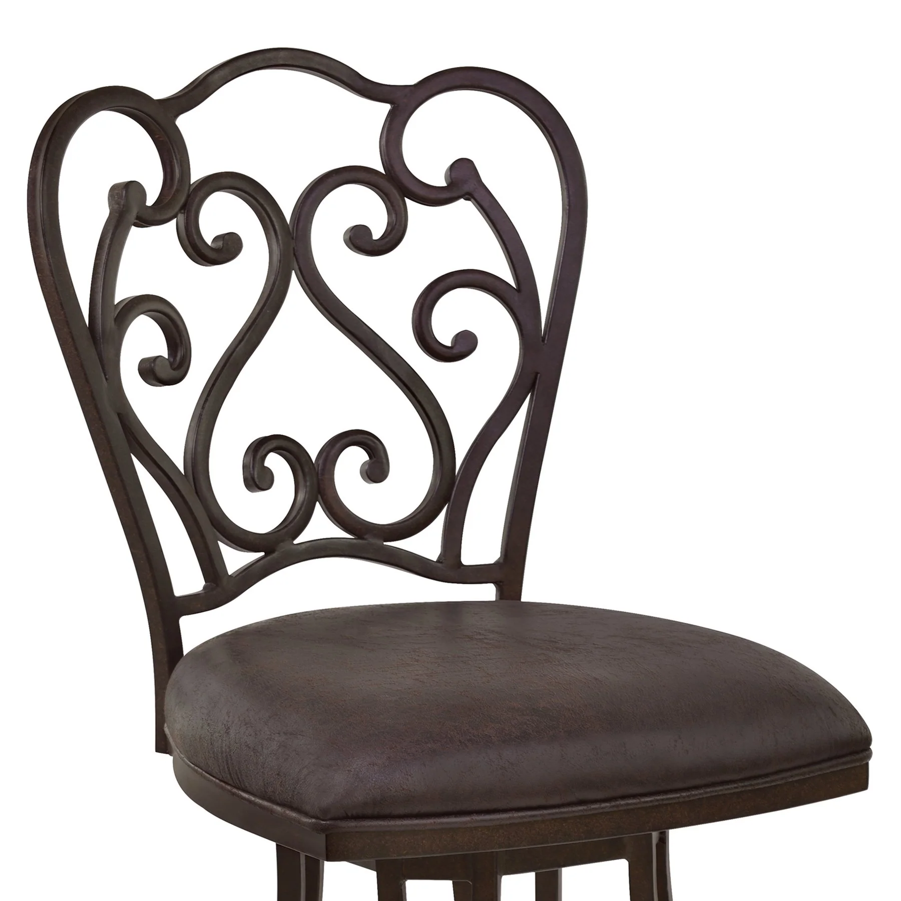 Celeste 26" Counter Height Metal Swivel Barstool in Bandero Espresso Fabric and Auburn Bay Finish - Image 3