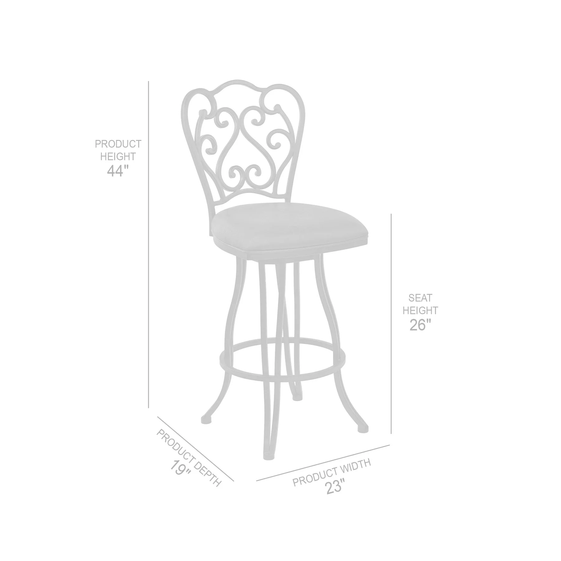 Celeste 26" Counter Height Metal Swivel Barstool in Bandero Espresso Fabric and Auburn Bay Finish - Image 6