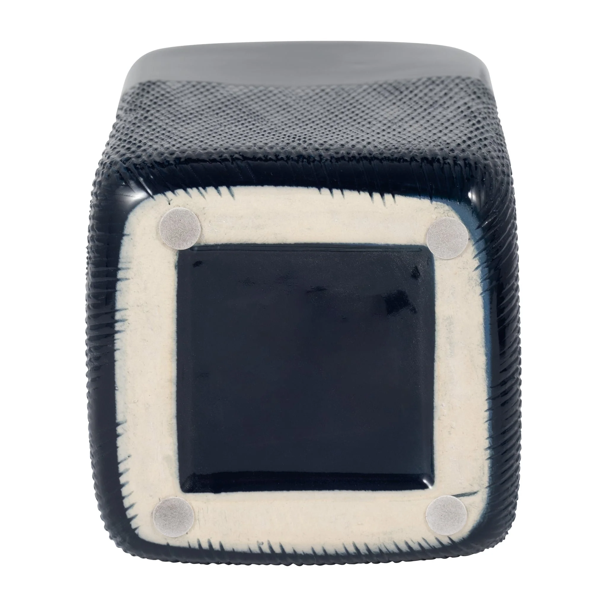 Cer, 10" Squared Grooved Vase, Navy Blue - Image 6