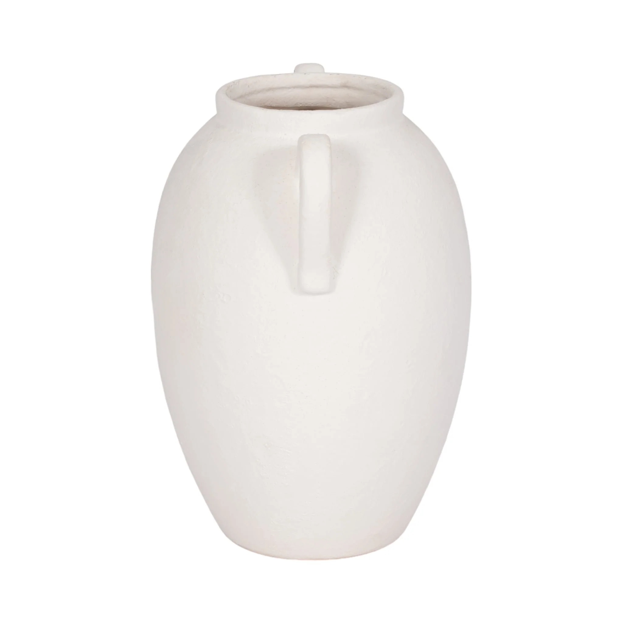 Cer, 10" Textured Jug W/ Handles, White - Image 4