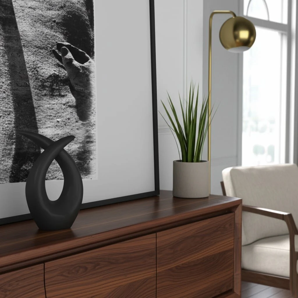 Cer, 10"h Loopy Table Top Accent, Black - Image 9