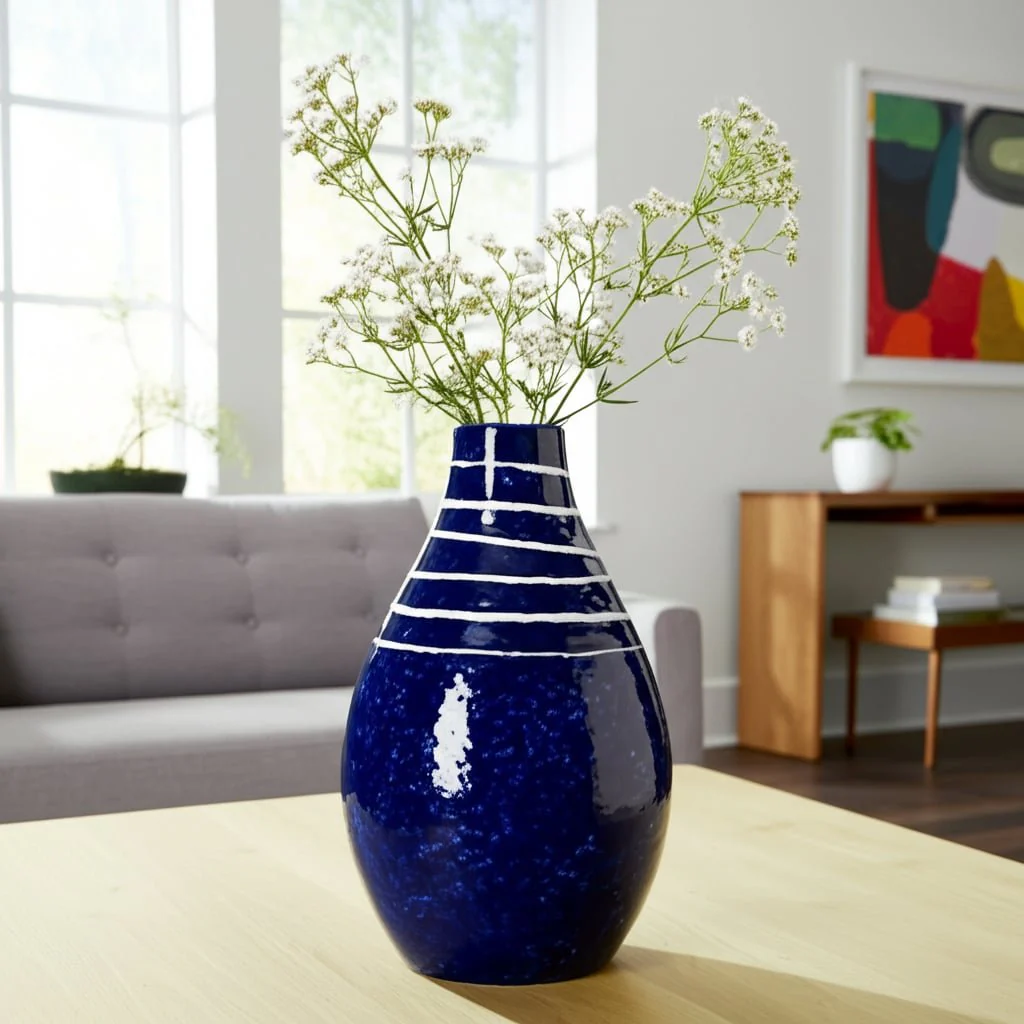 Cer, 10"h Primeval Vase, Blue - Image 12