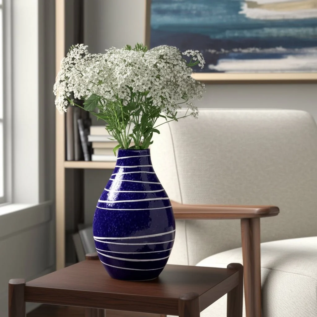 Cer, 10"h Primeval Vase, Blue - Image 13