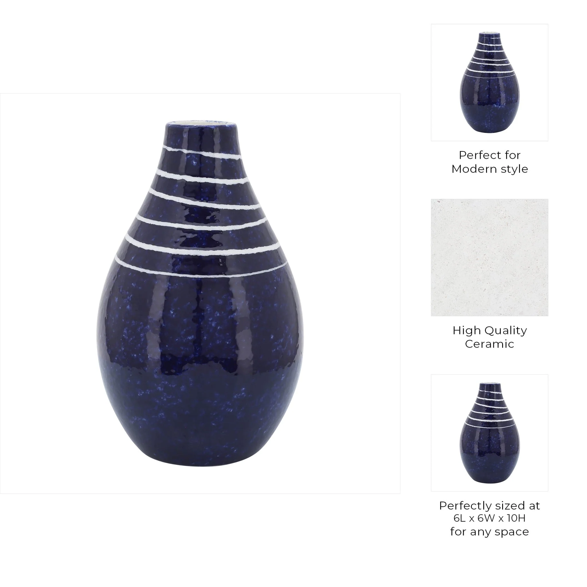Cer, 10"h Primeval Vase, Blue - Image 9