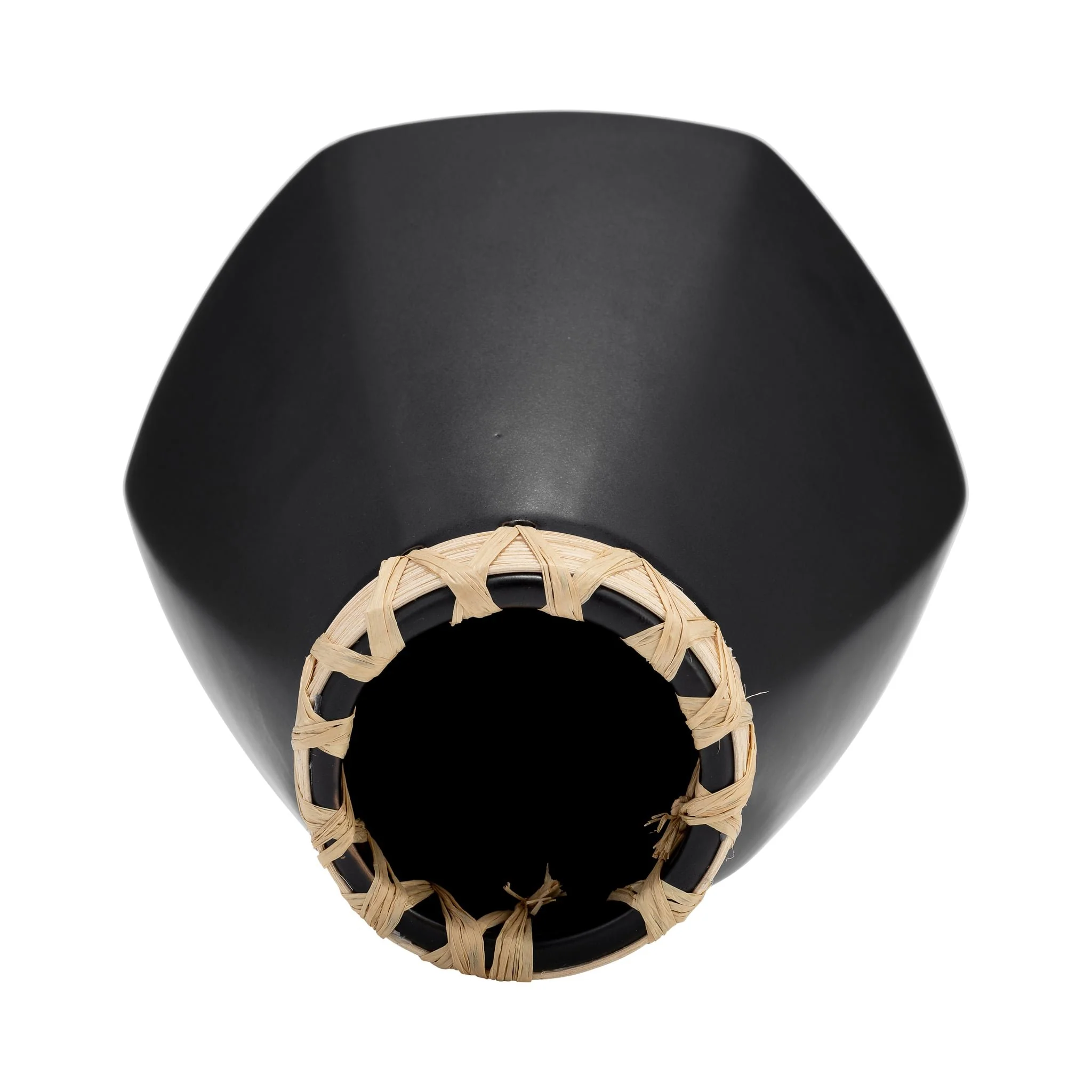 Cer, 10"h Vase W/ Weaving, Black - Image 6