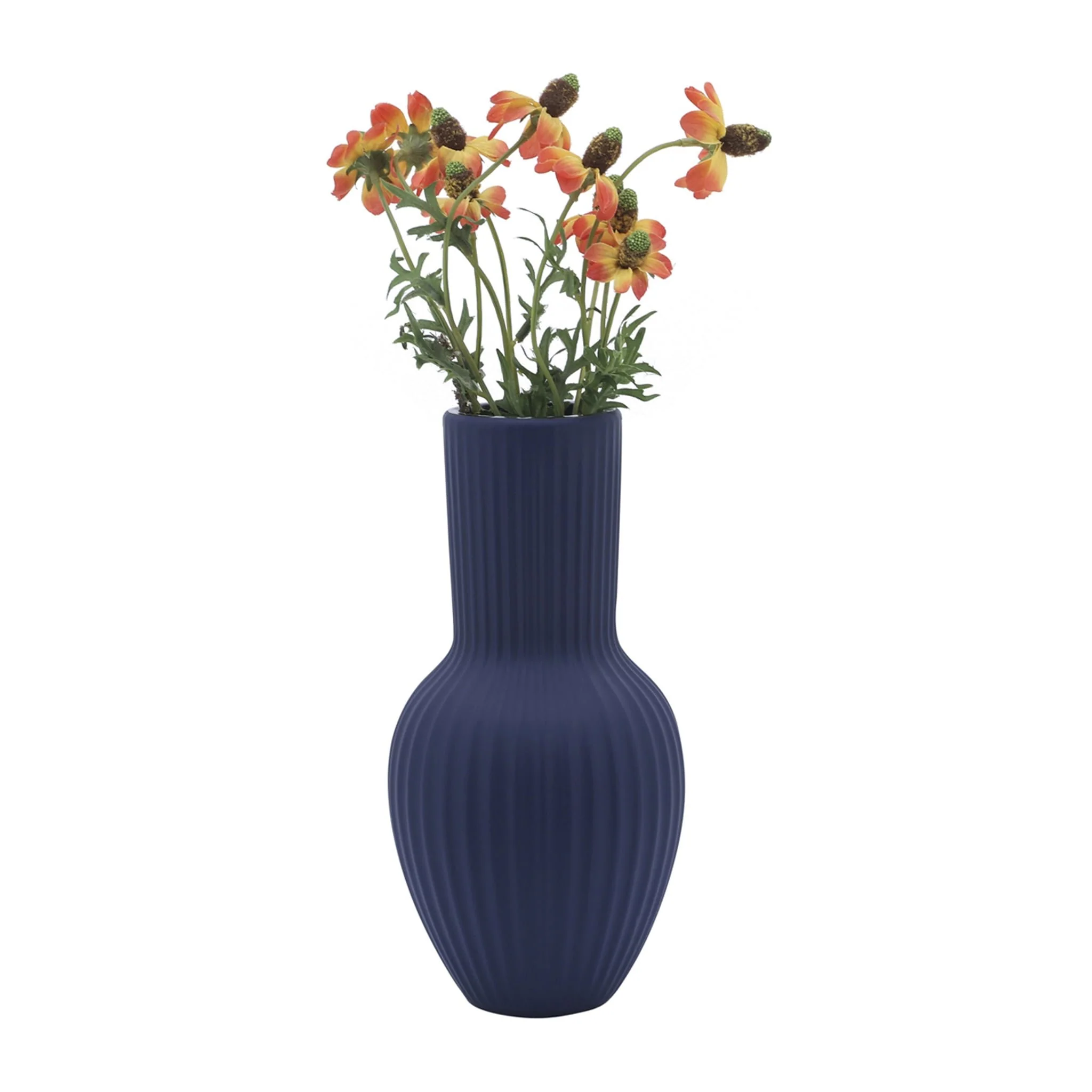 Cer, 11"h Bouquet Vase, Navy - Image 3