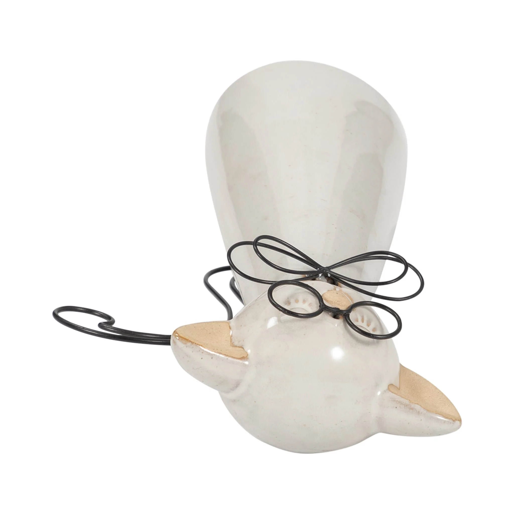 Cer, 11"h Cat W/ Glasses, Beige - Image 6