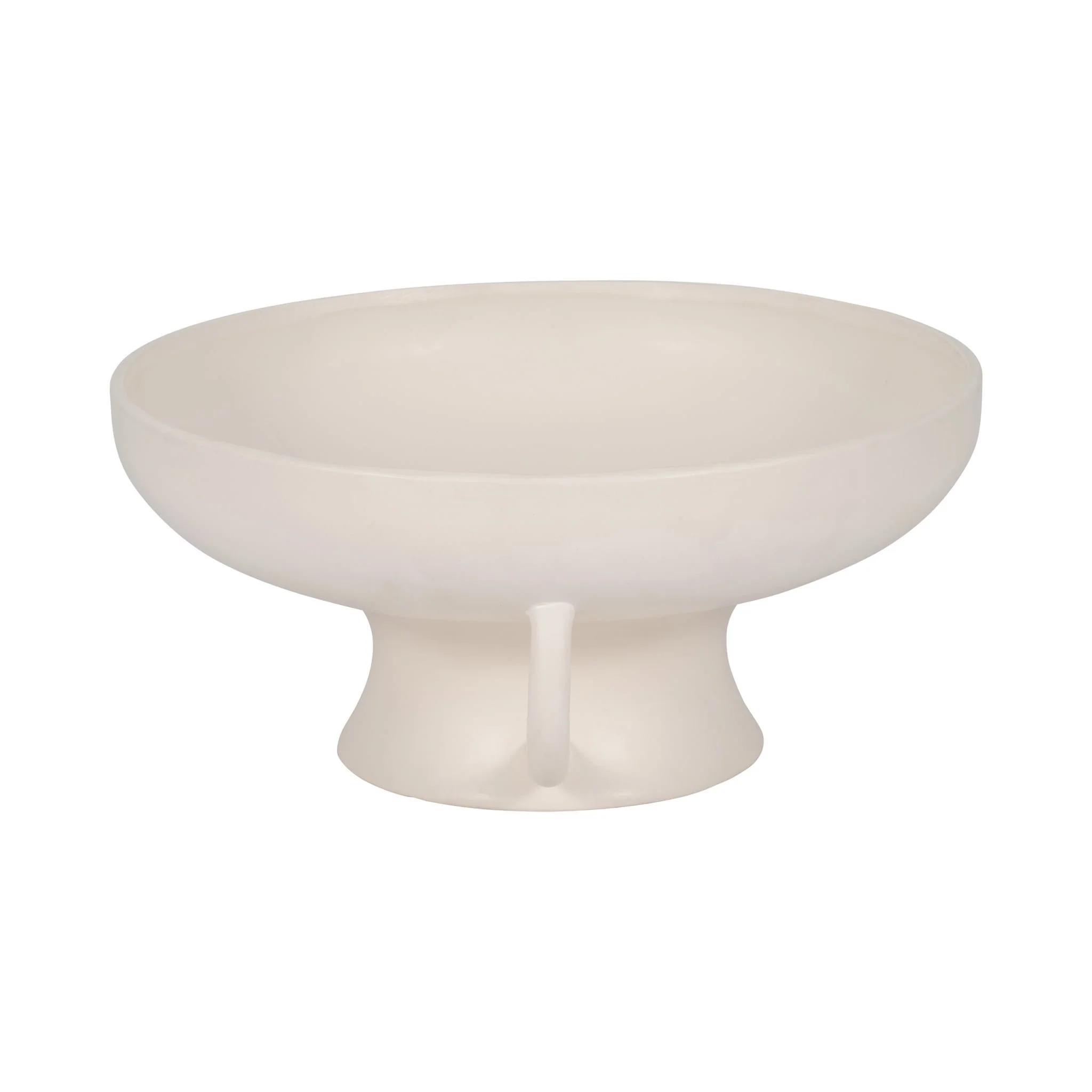 Cer, 12" Bowl W Handles On Stand, Cotton - Image 4