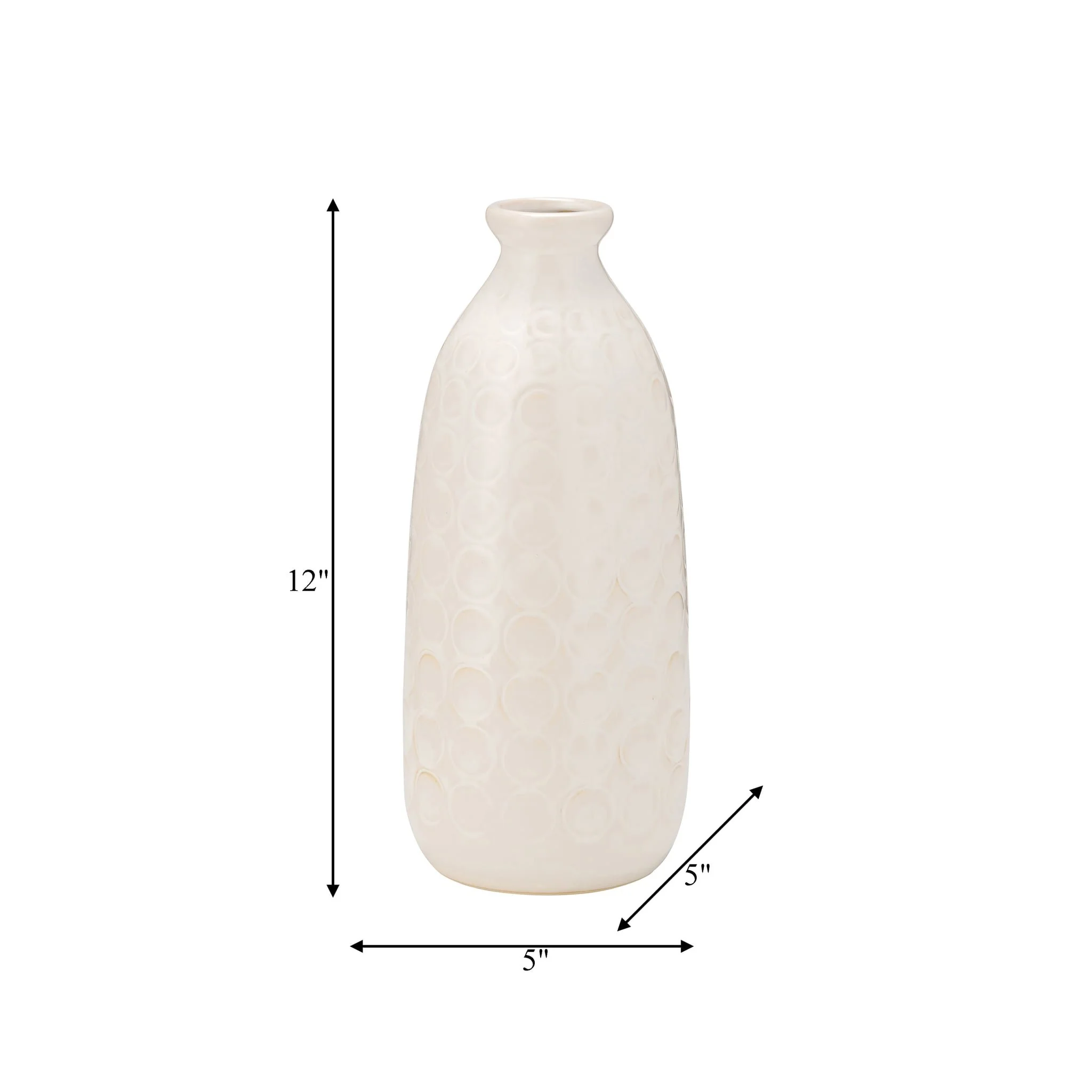 Cer, 12" Circles Vase, Beige - Image 7