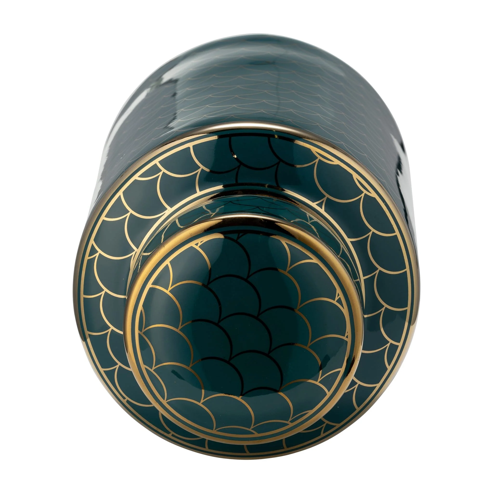 Cer, 12" Crackle Jar W/ Lid, Gold - Image 5