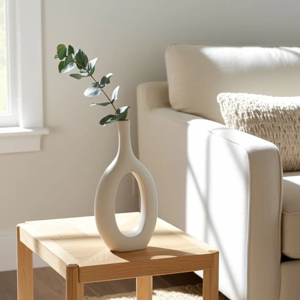 Cer, 12" Curved Open Cut Out Vase, Cotton - Image 11