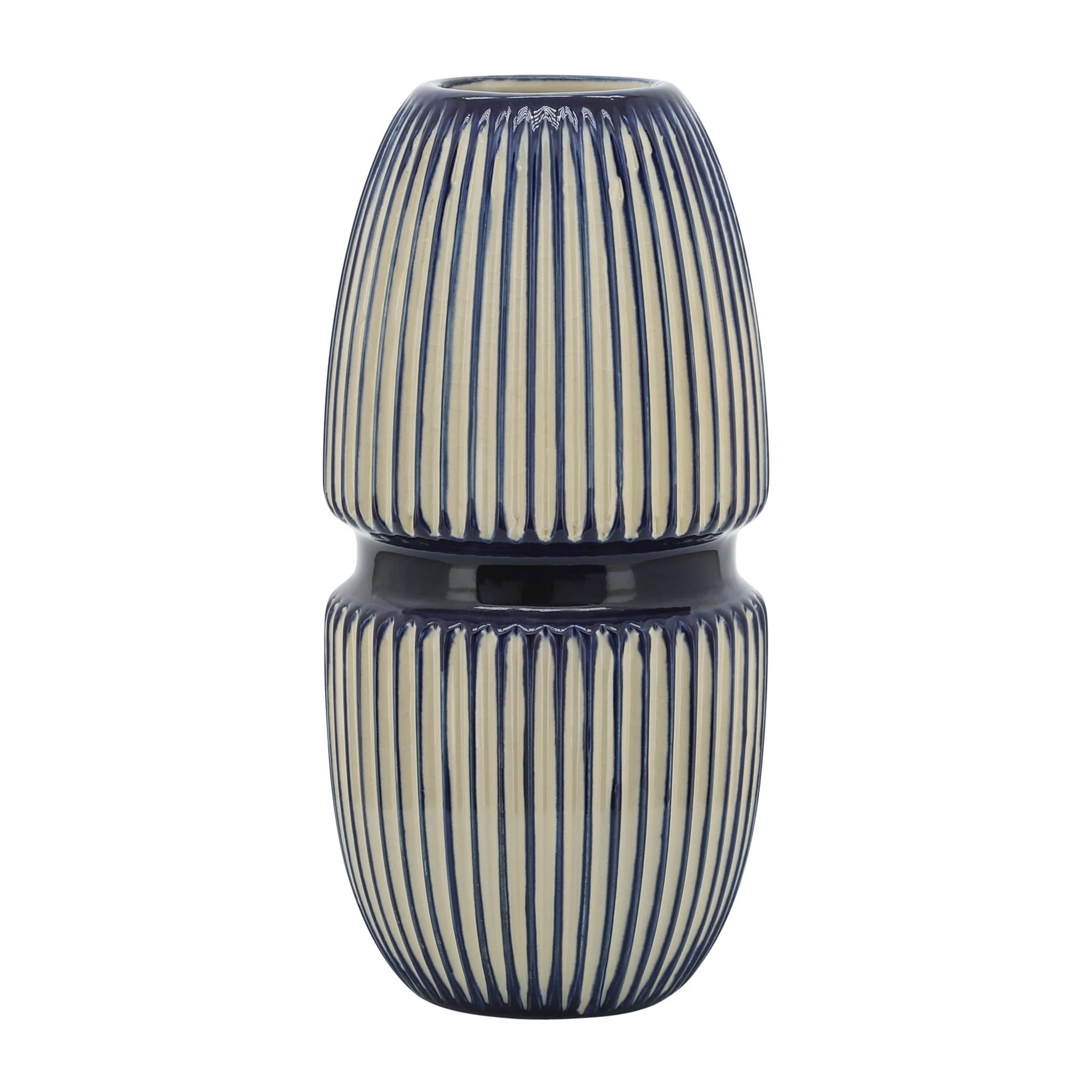 Cer, 12" Round Mallet Vase, Blue - Image 2