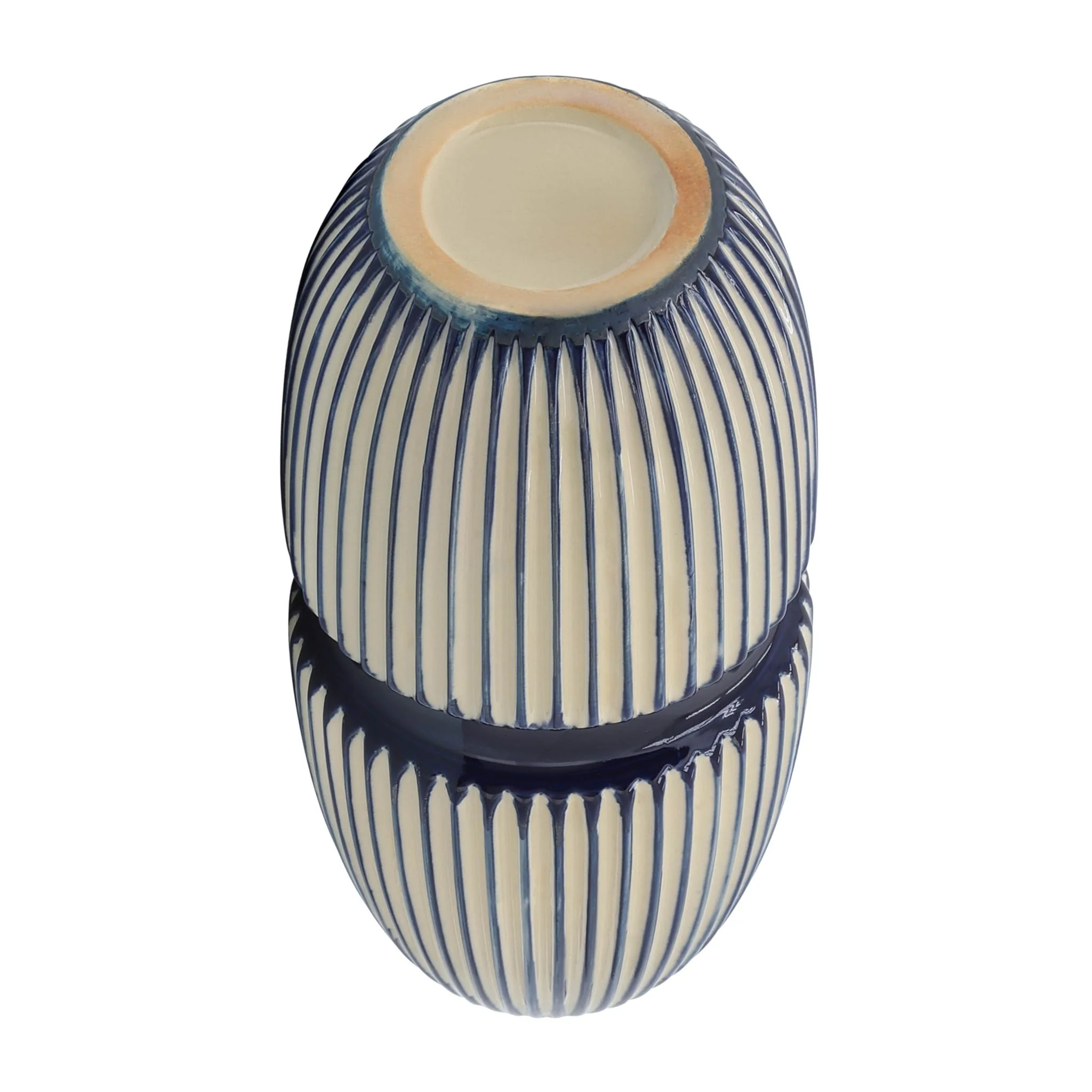 Cer, 12" Round Mallet Vase, Blue - Image 5