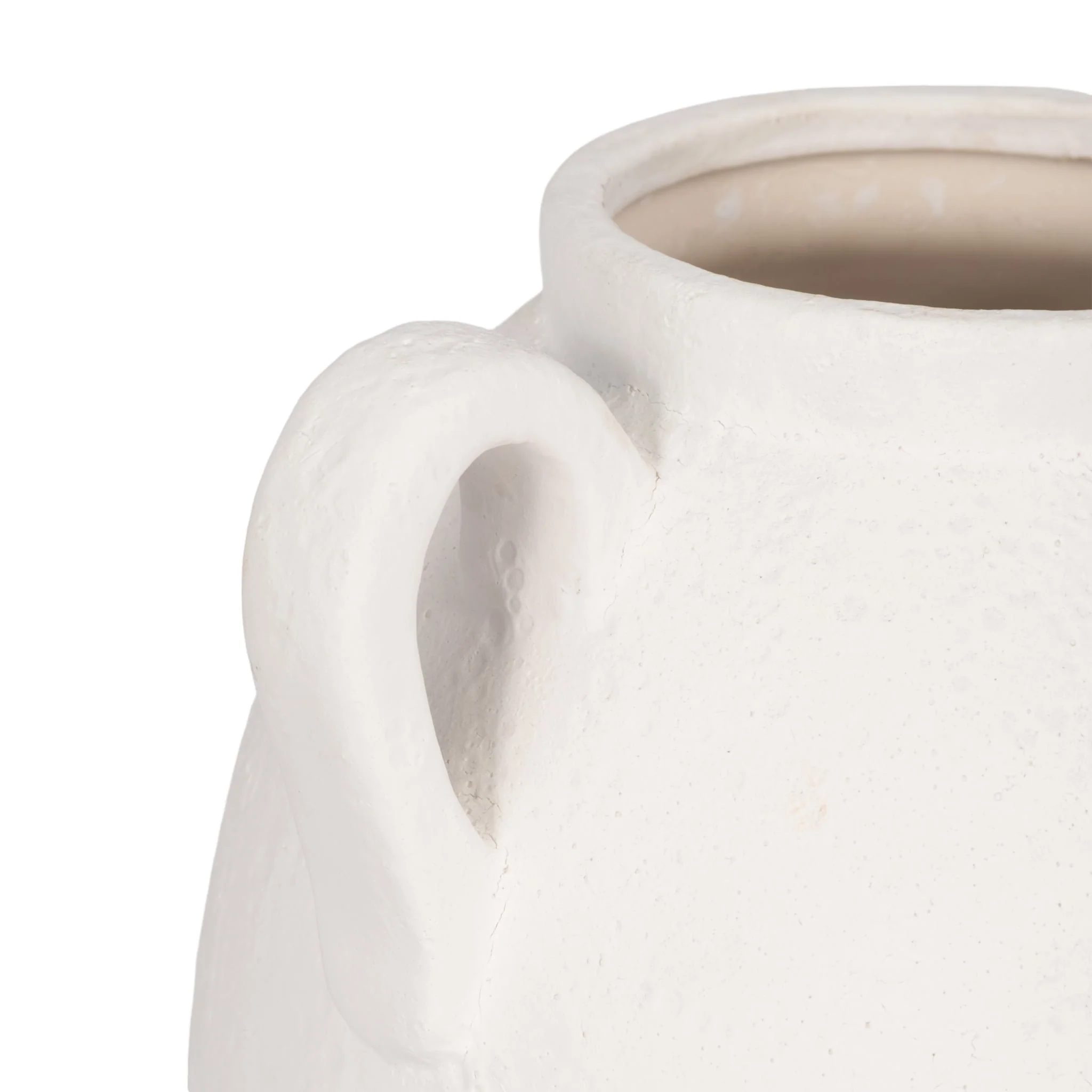 Cer, 13" Textured Jug W/ Handles, White - Image 5