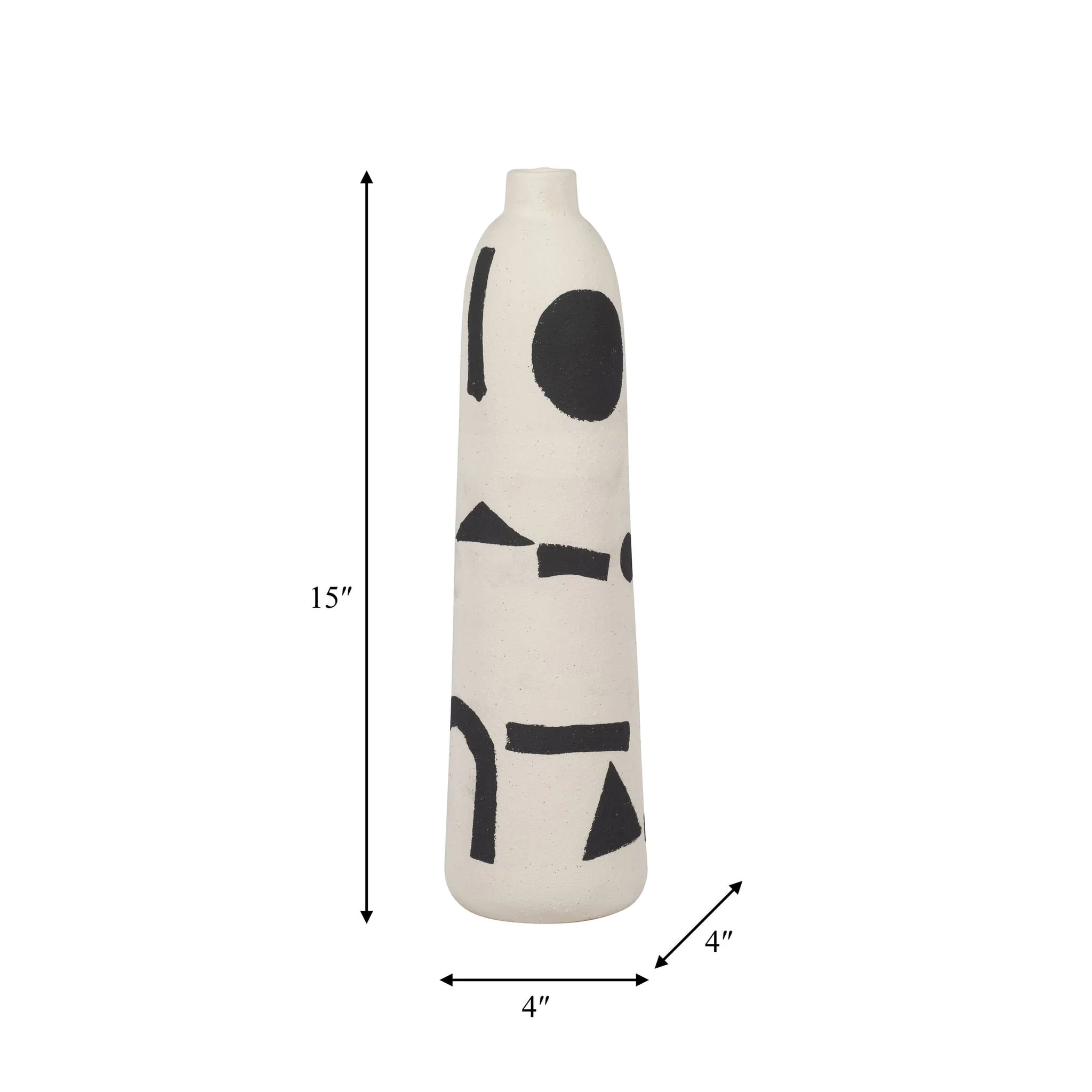 Cer, 15" Funky Vase, Ivory/black - Image 7
