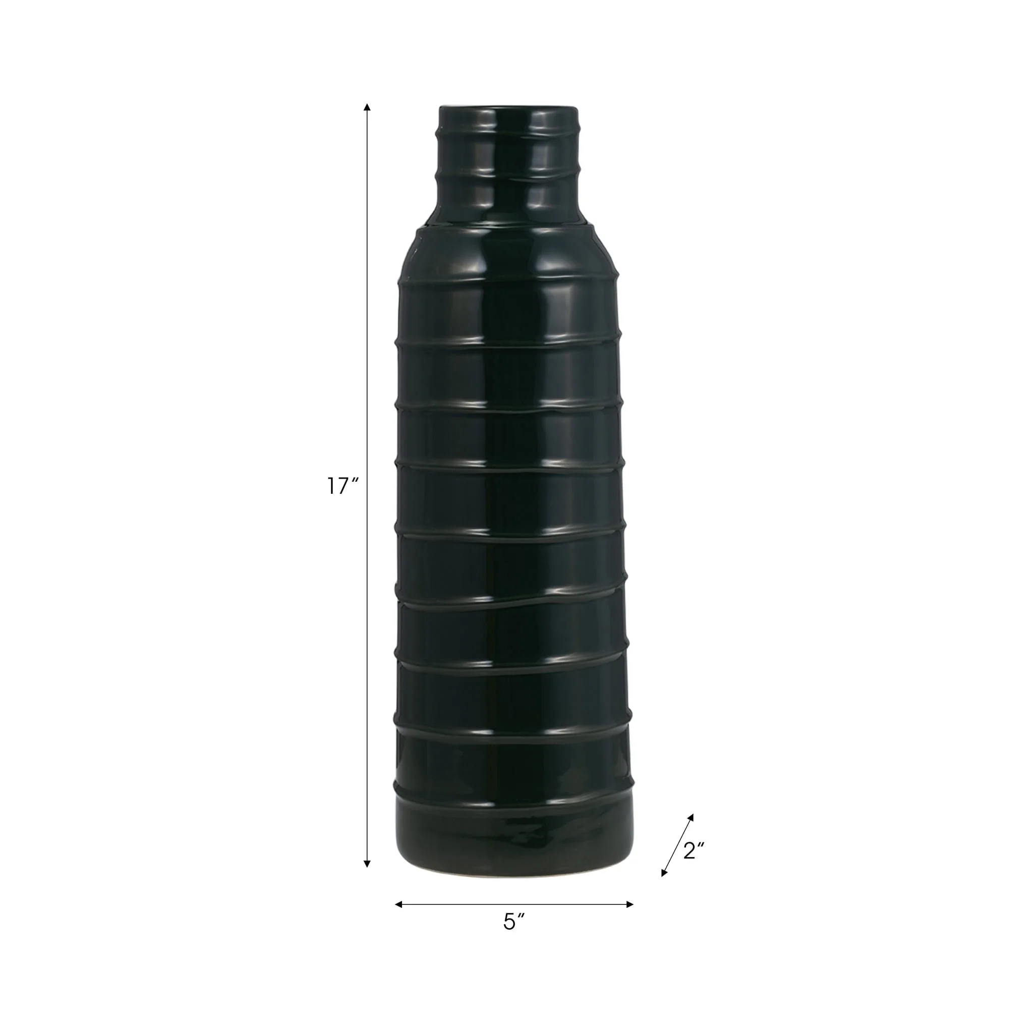 Cer, 17"h Tribal Vase, Forest Green - Image 9
