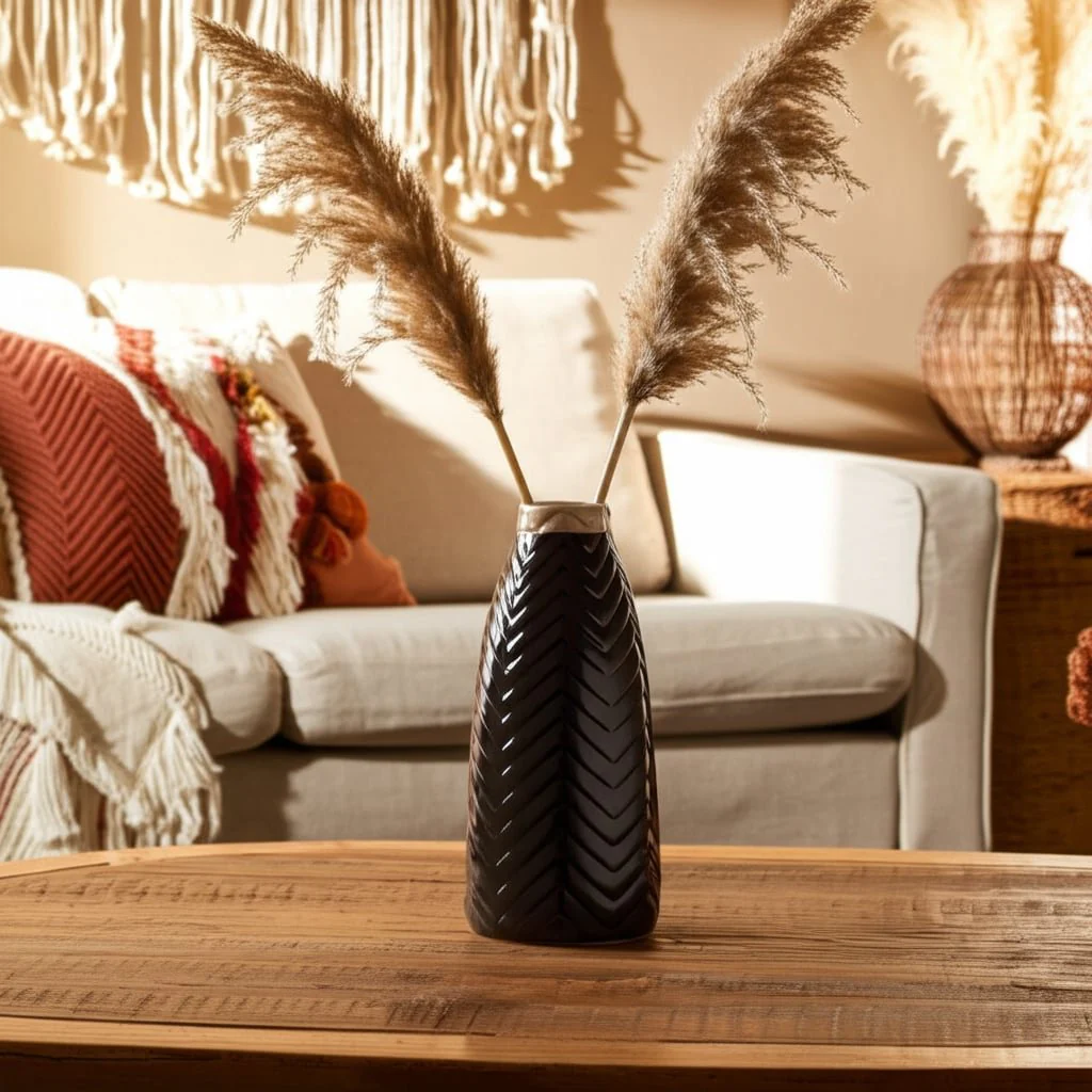 Cer, 18" Chevron Vase, Java - Image 9