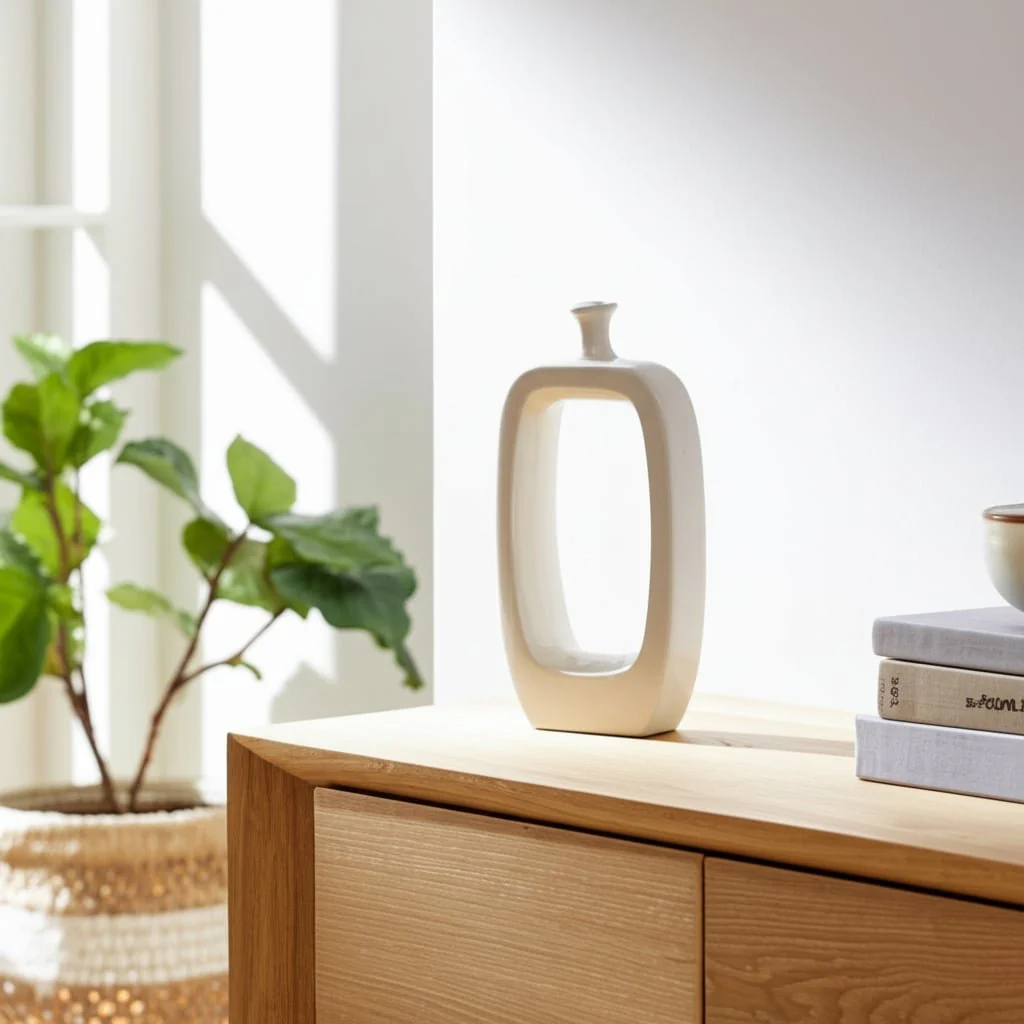 Cer, 18" Vase W/cut-out, Cream - Image 13