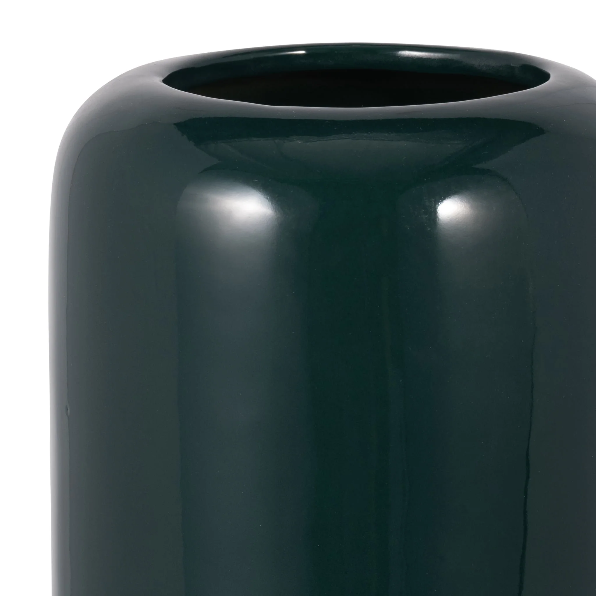 Cer, 18"h Grooved Vase, Forest Green - Image 3