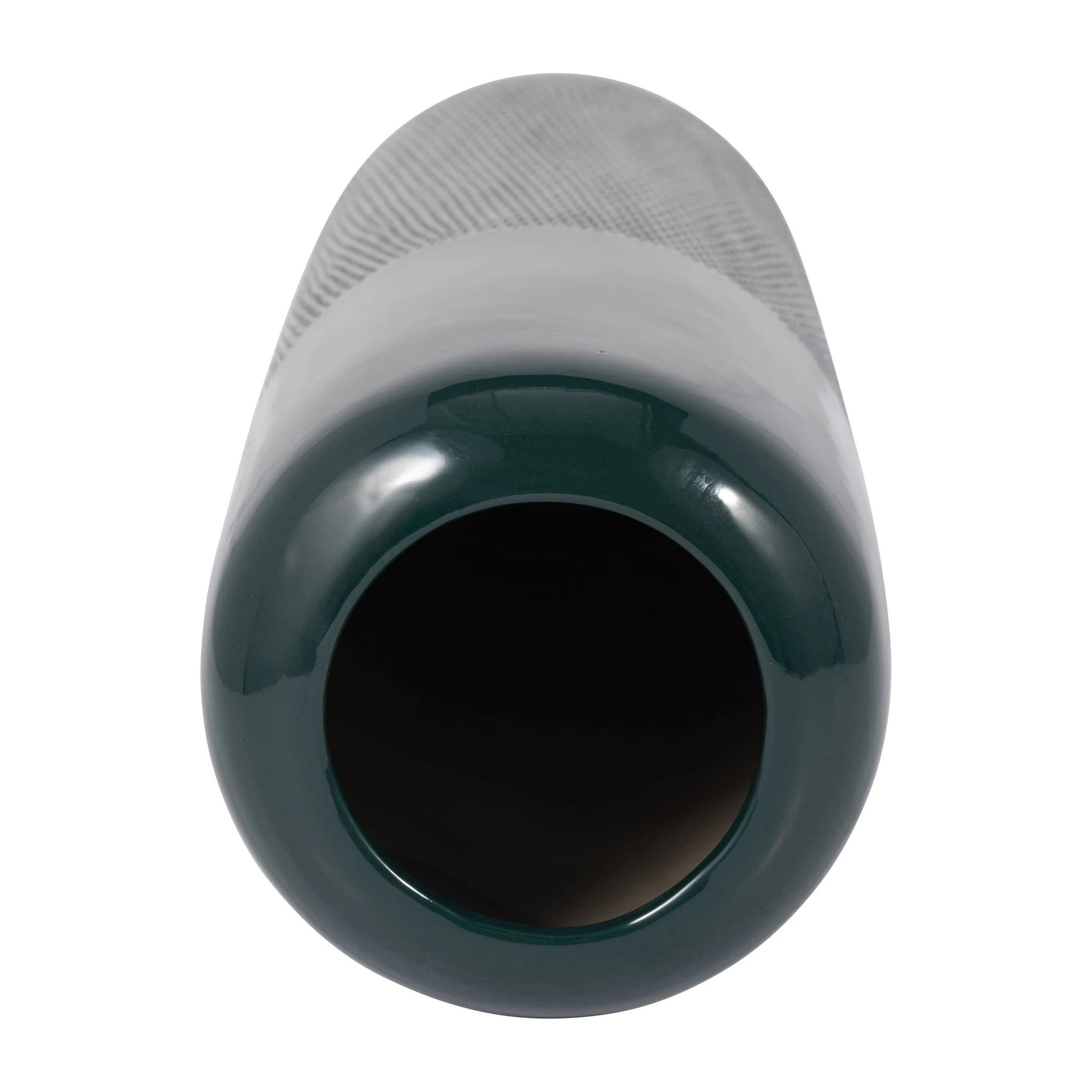 Cer, 18"h Grooved Vase, Forest Green - Image 4