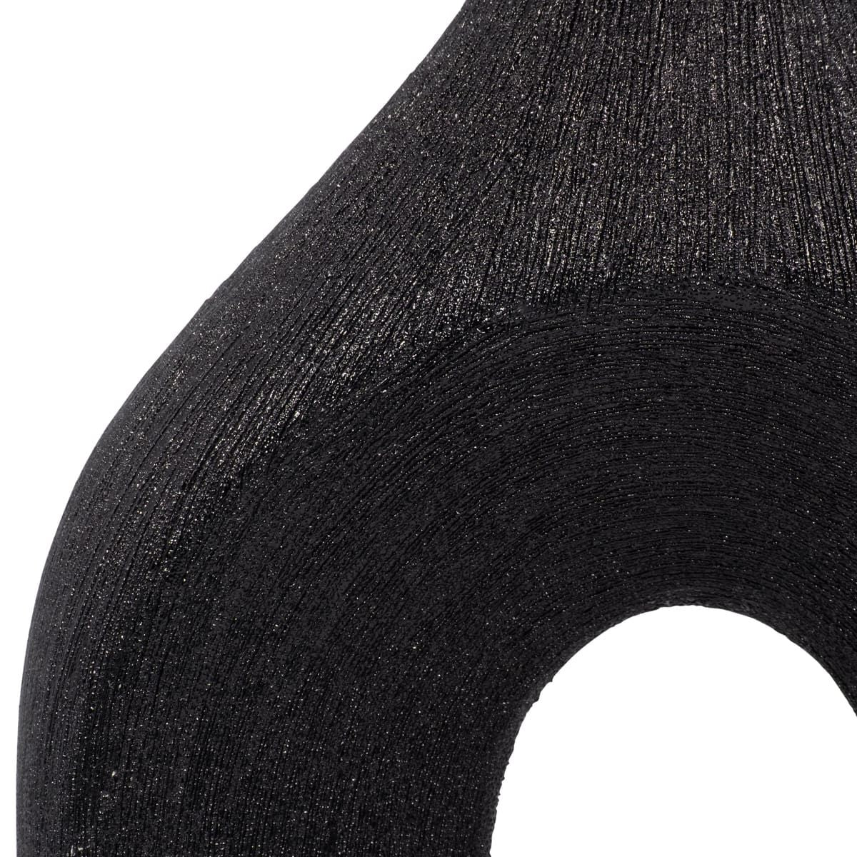 Cer, 19" Beaded Open Cut Vase, Black - Image 5