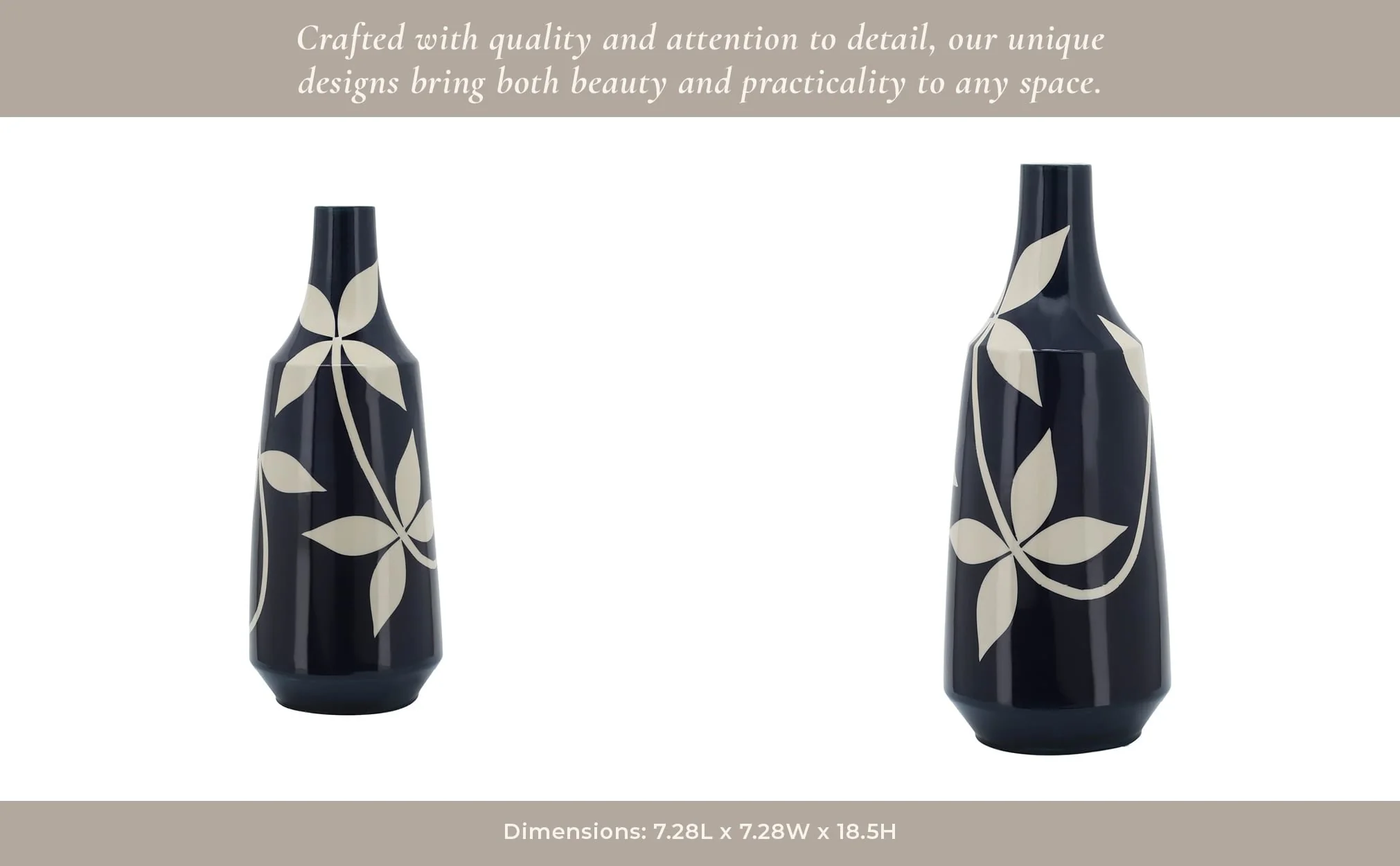 Cer, 19" Leaf Vase, Blue - Image 14