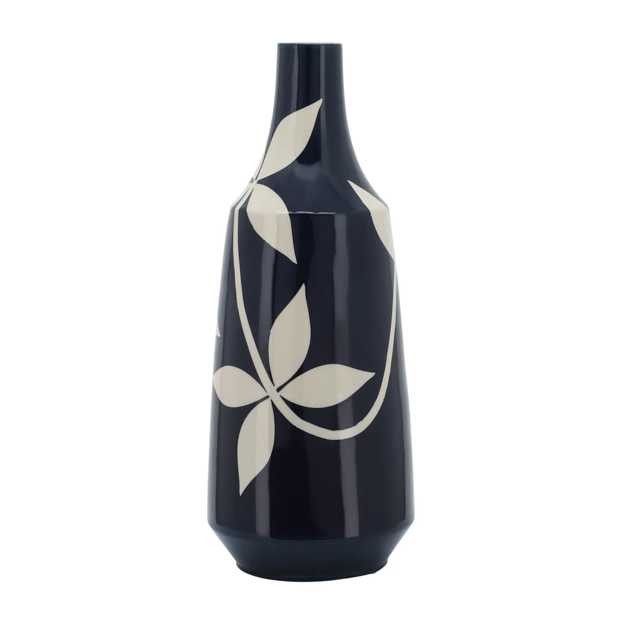 Cer, 19" Leaf Vase, Blue - Image 3