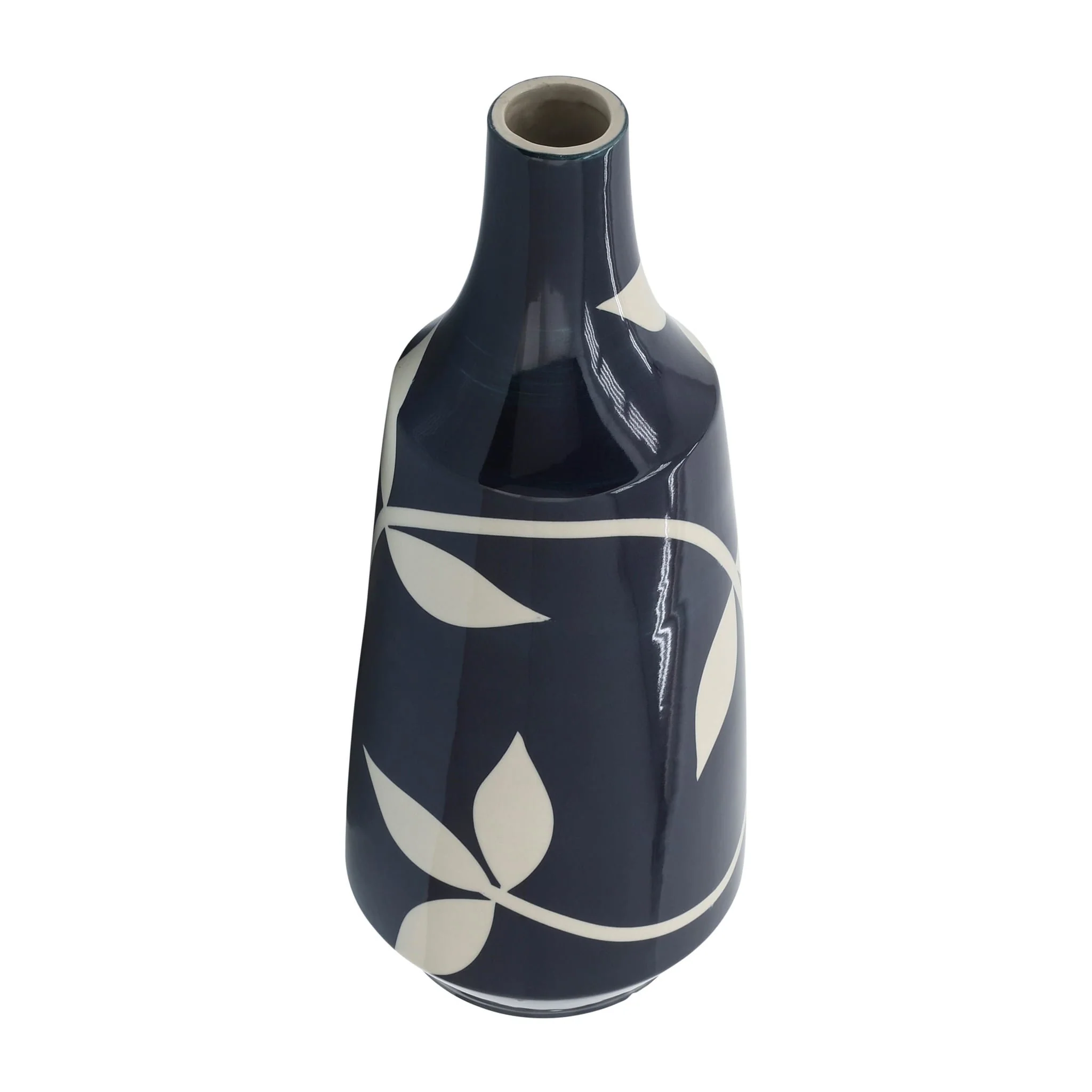 Cer, 19" Leaf Vase, Blue - Image 5