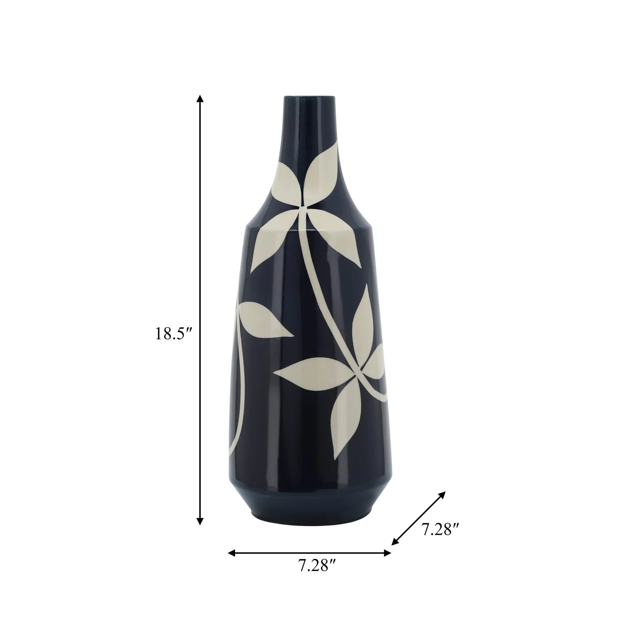 Cer, 19" Leaf Vase, Blue - Image 8