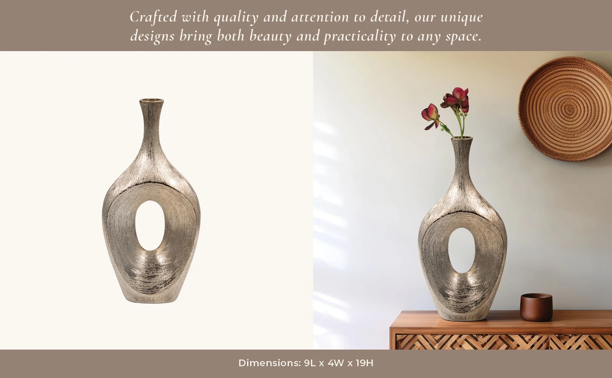 Cer, 19" Scratched Open Cut Vase, Champ - Image 11
