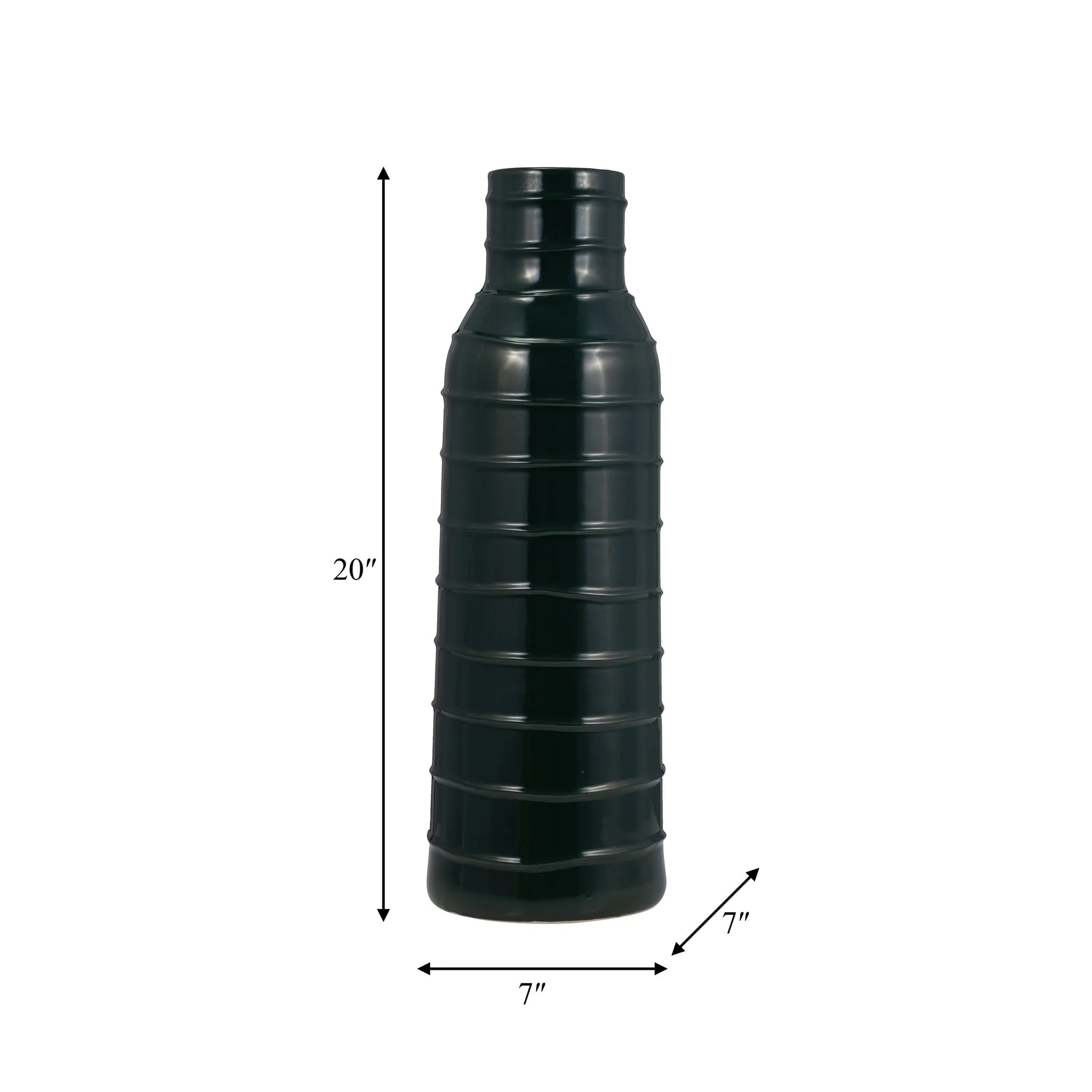 Cer, 20"h Tribal Vase, Forest Green - Image 7