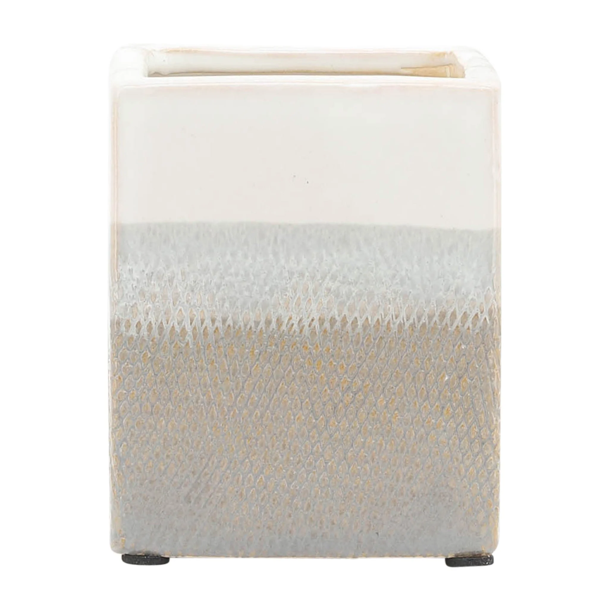 Cer, 4"h Pen Holder, White/gray - Image 3