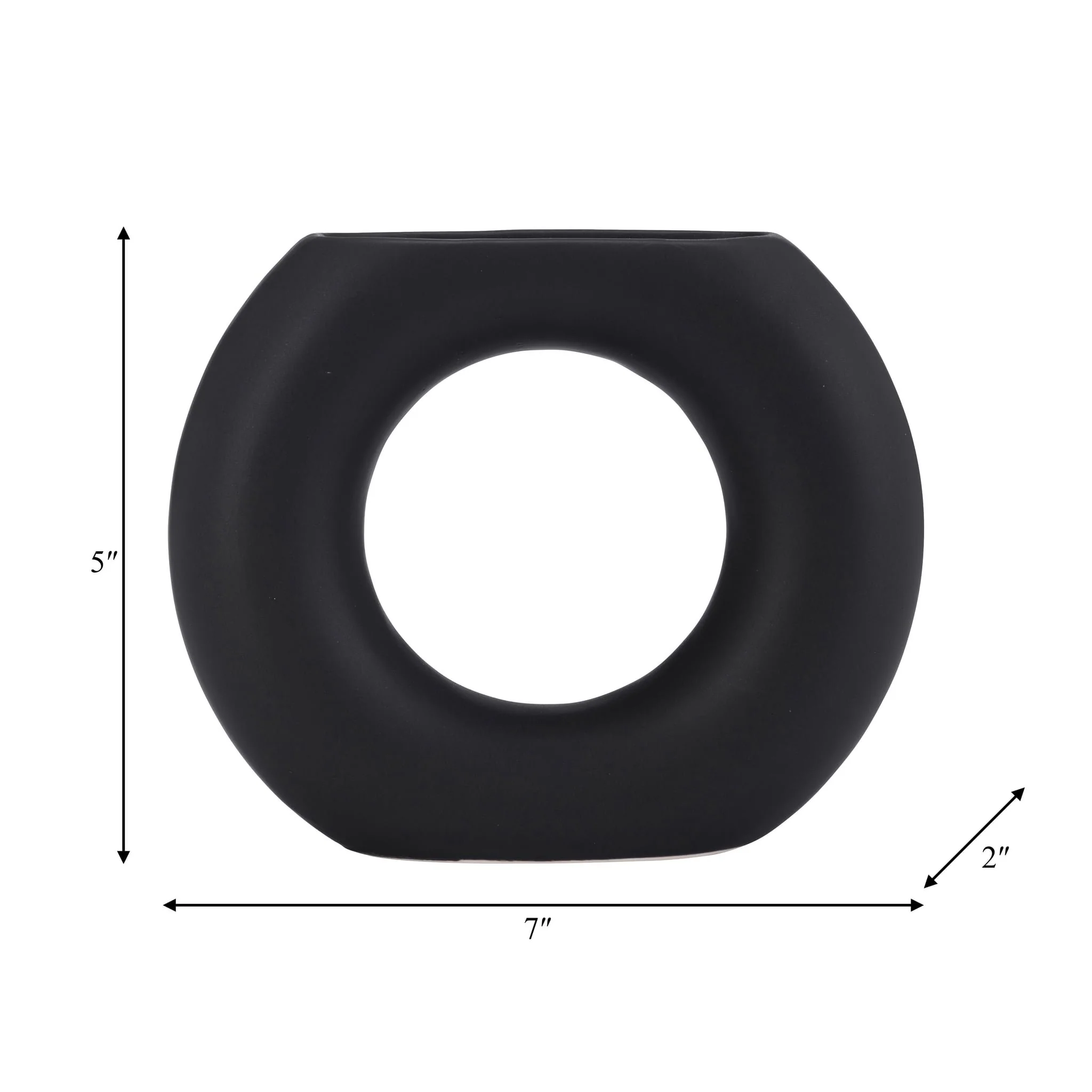 Cer, 5" Donut Vase, Black - Image 8