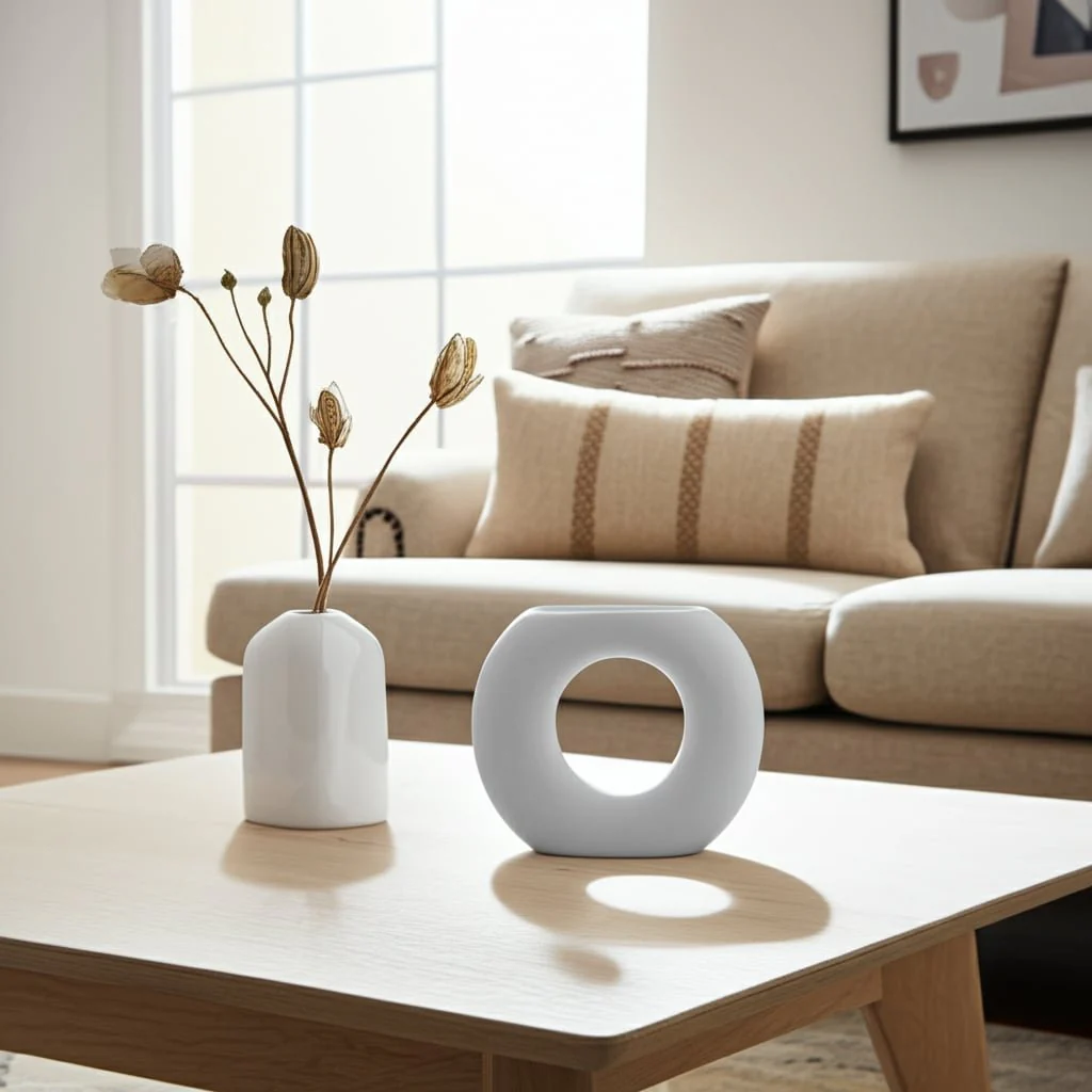 Cer, 5" Donut Vase, White - Image 12