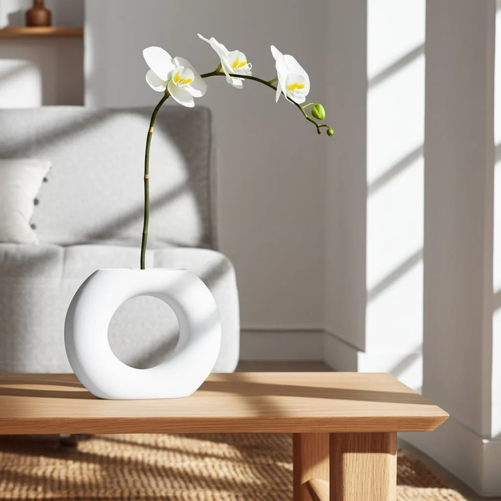 Cer, 5" Donut Vase, White - Image 13