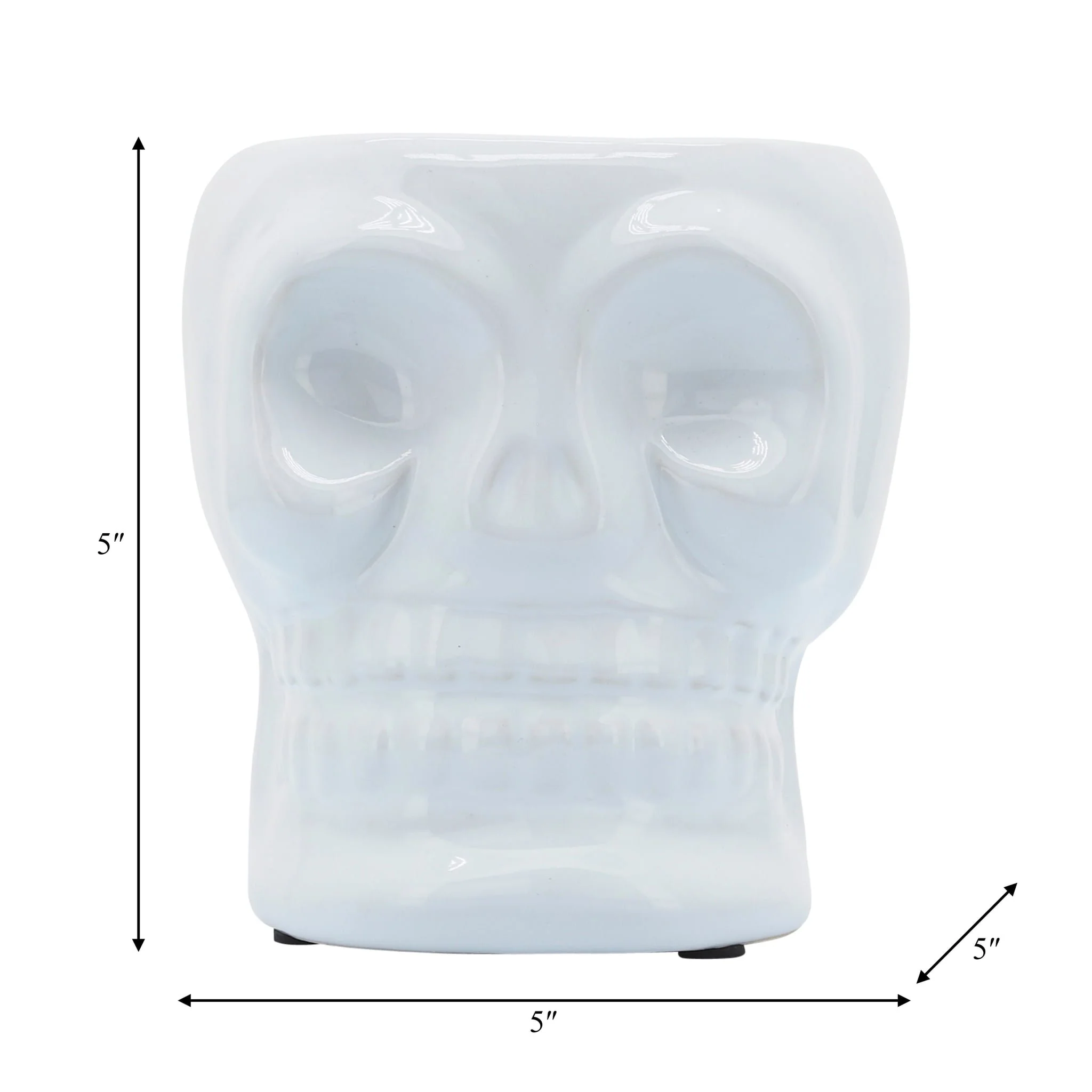 Cer, 5" Skull Vase, White - Image 8