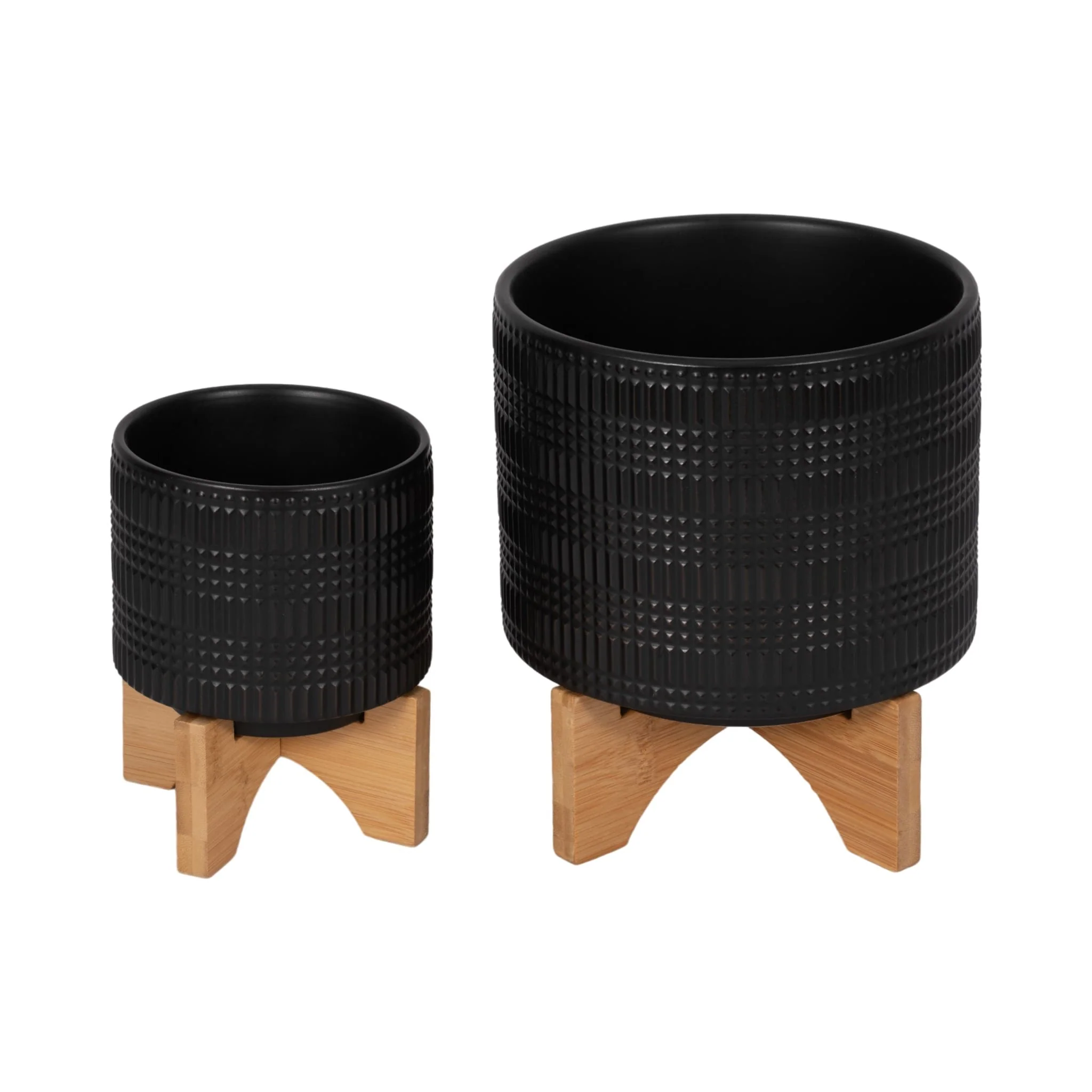Cer, 5" Tribal Planter W/ Stand, Black - Image 8