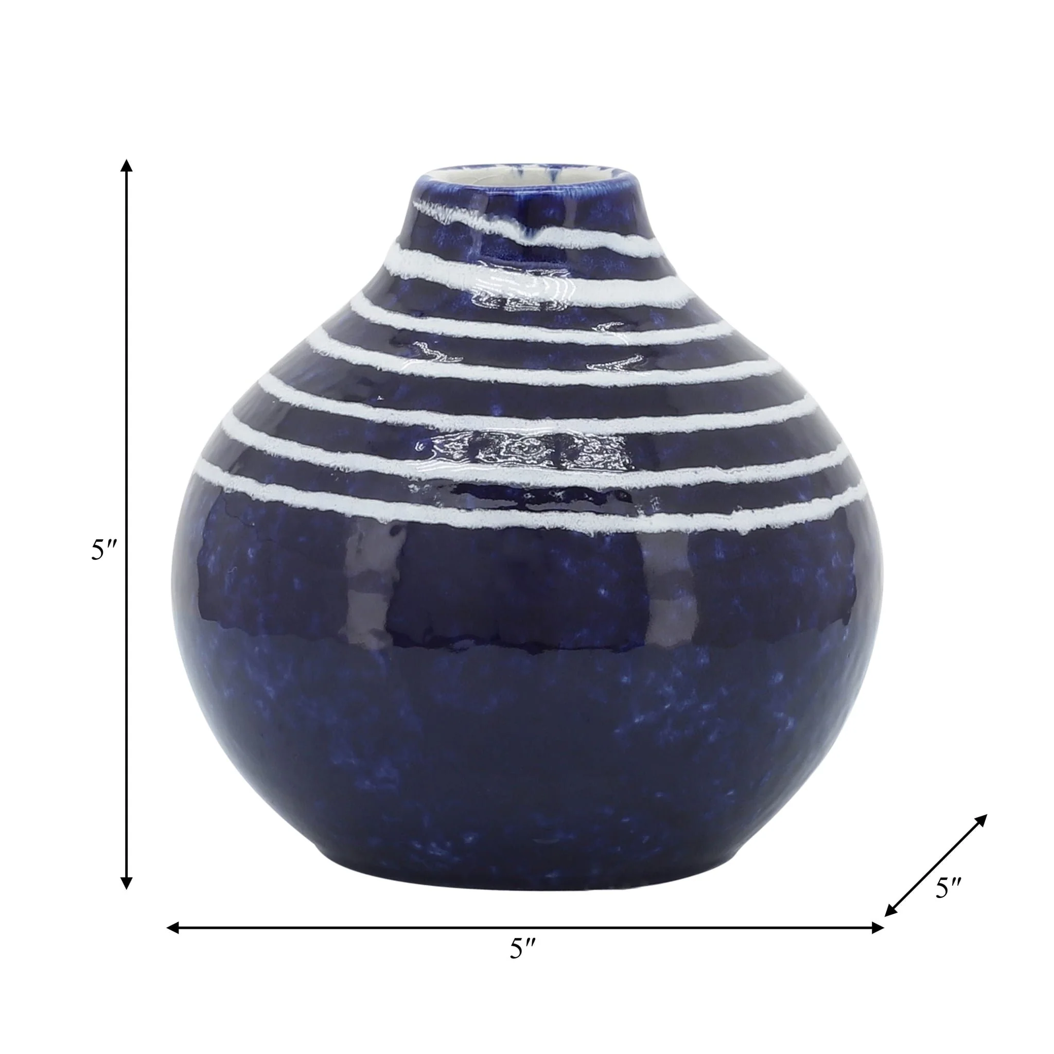 Cer, 5"h Primeval Vase, Blue - Image 7