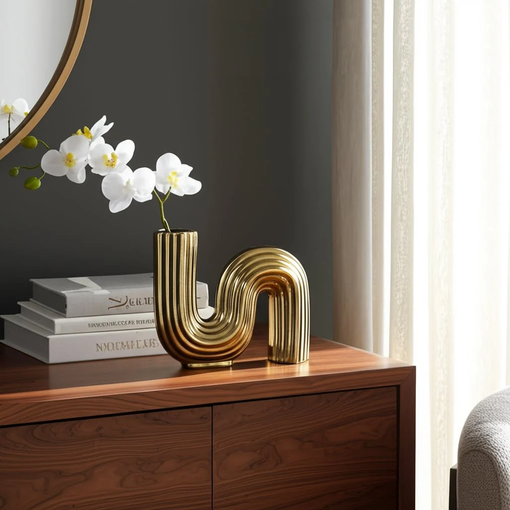 Cer, 6" Loopy Vase, Gold - Image 10