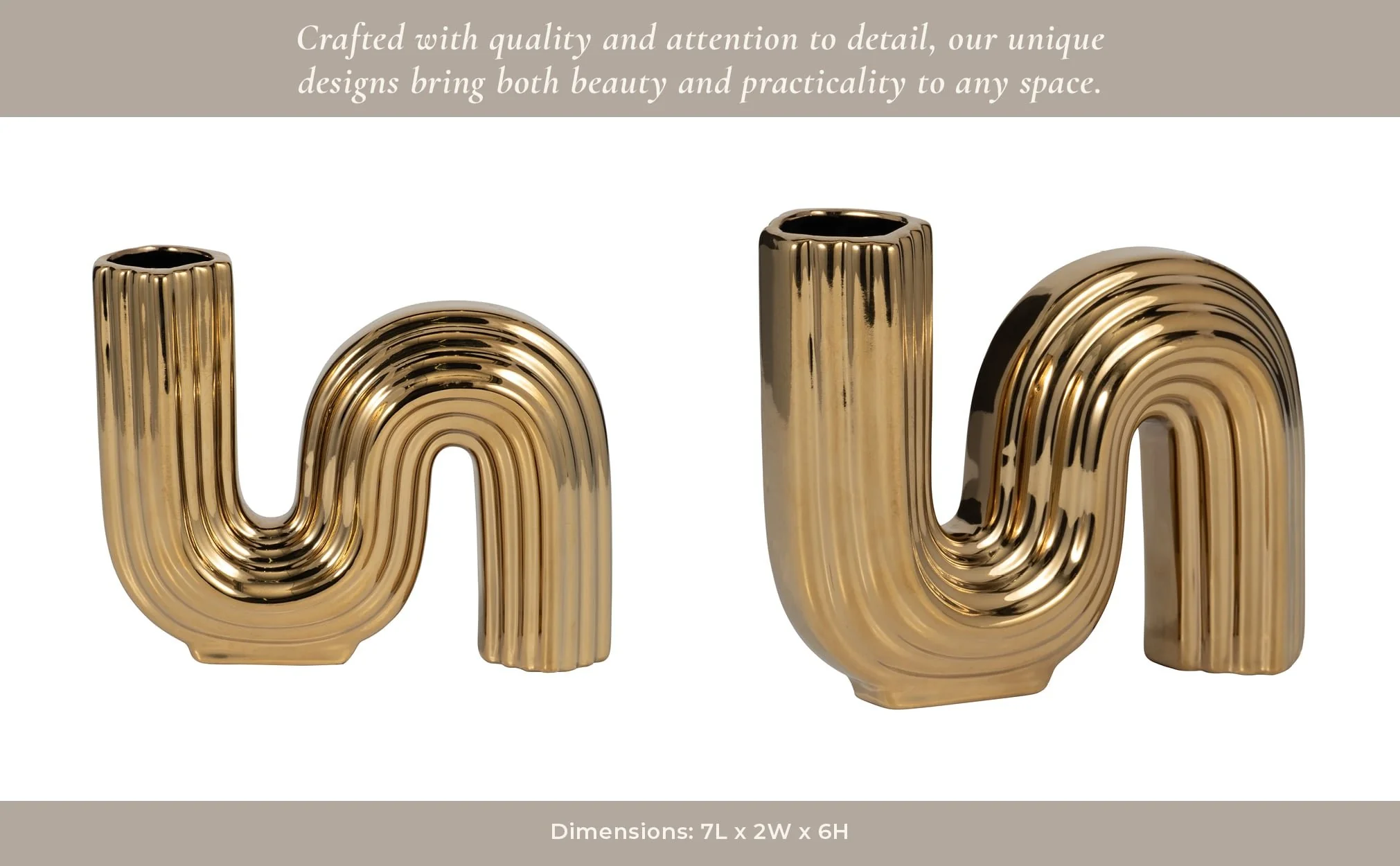 Cer, 6" Loopy Vase, Gold - Image 13