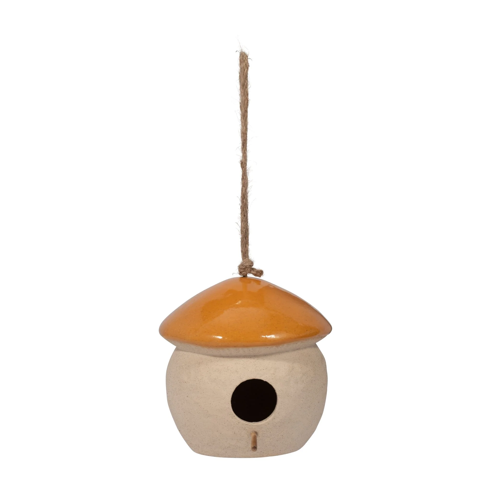 Cer, 6" Round Bird Feeder, Dark Orange