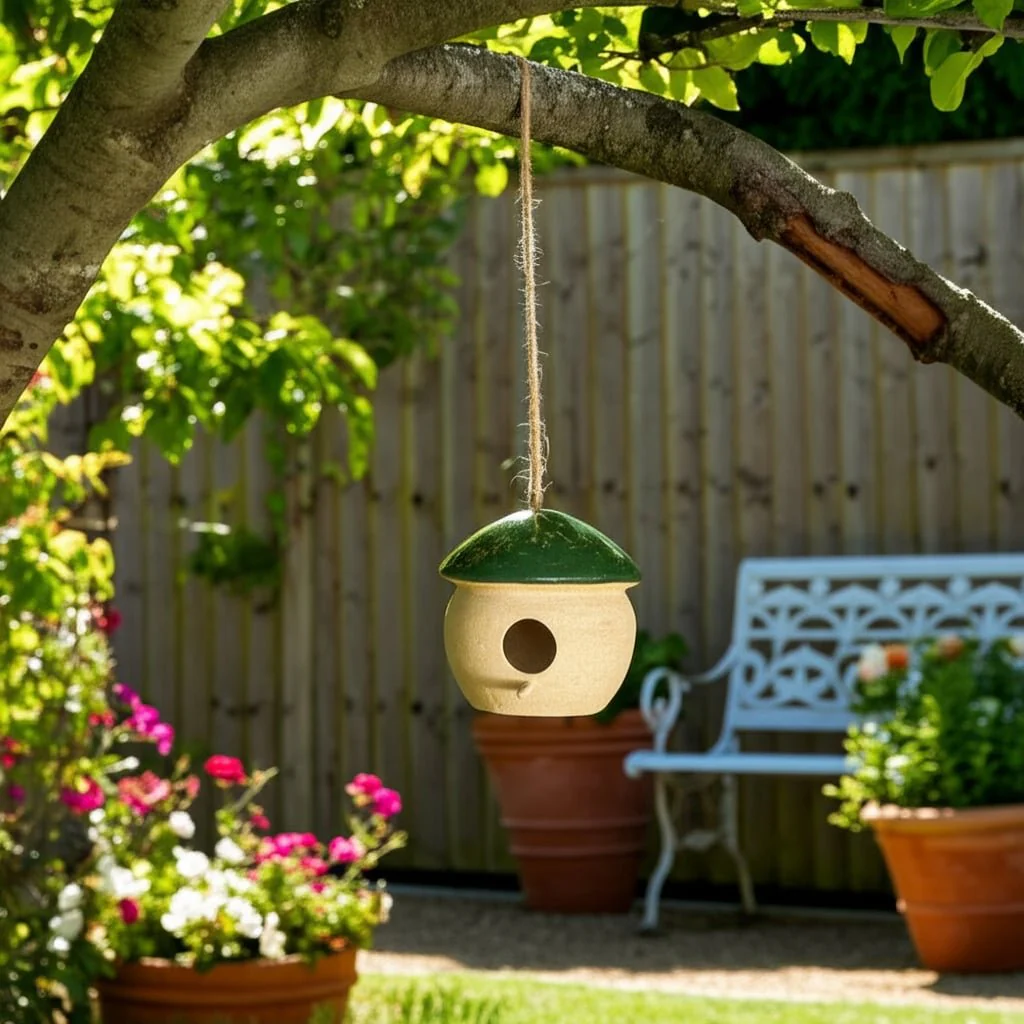 Cer, 6" Round Bird Feeder, Green - Image 11